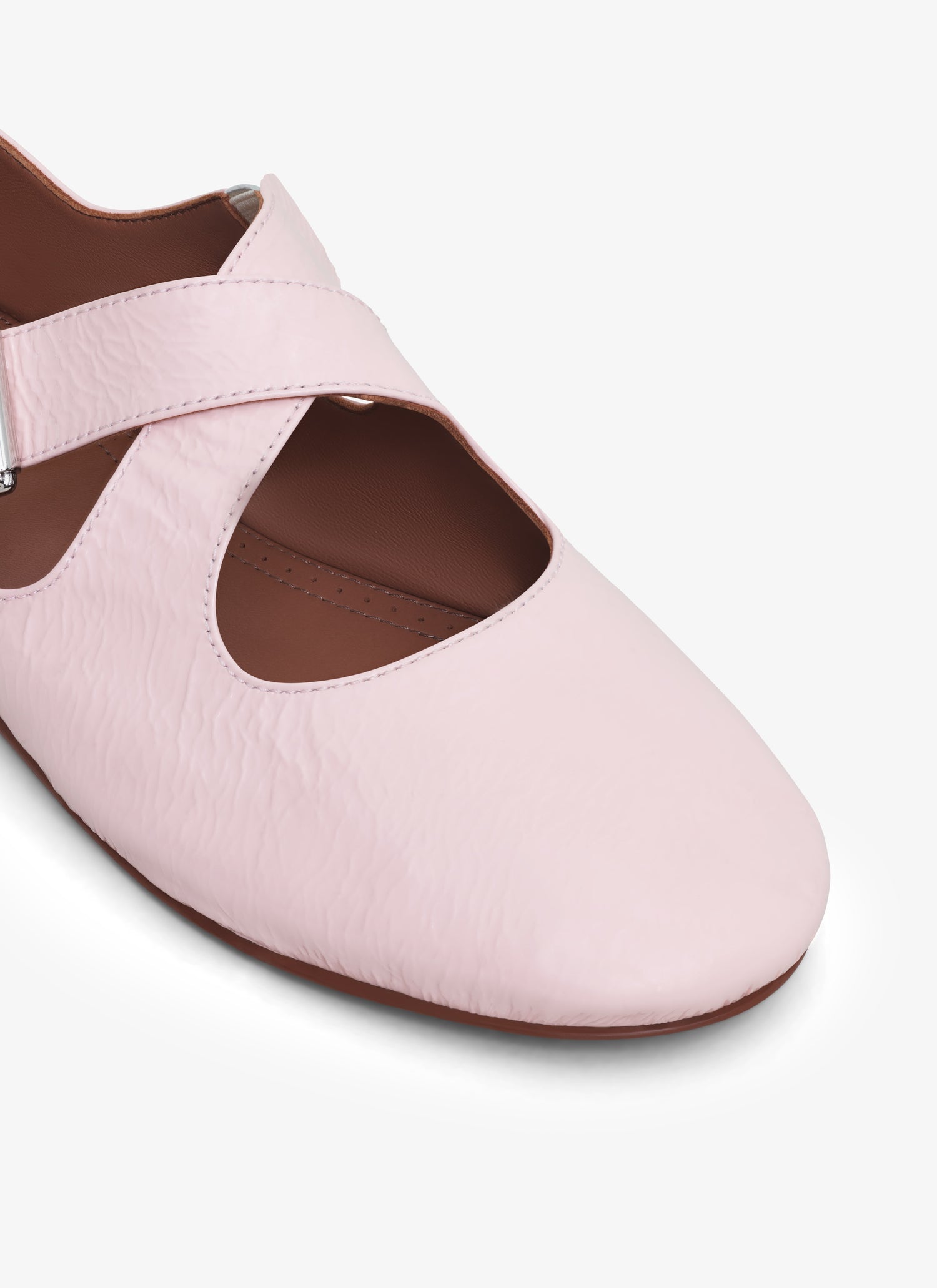 Criss Cross Ballet Flats In Patent Calfskin