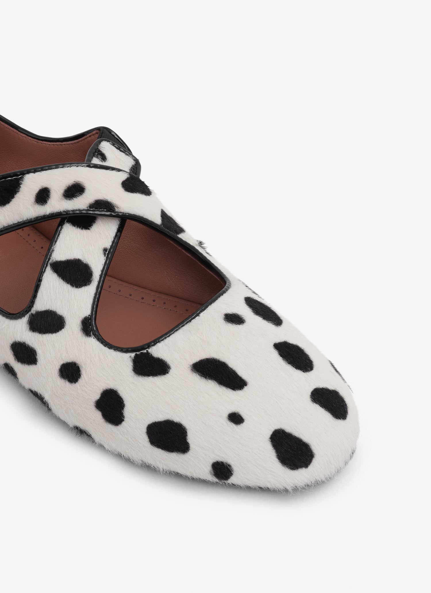 Criss Cross Ballet Flats In Dots Haircalf