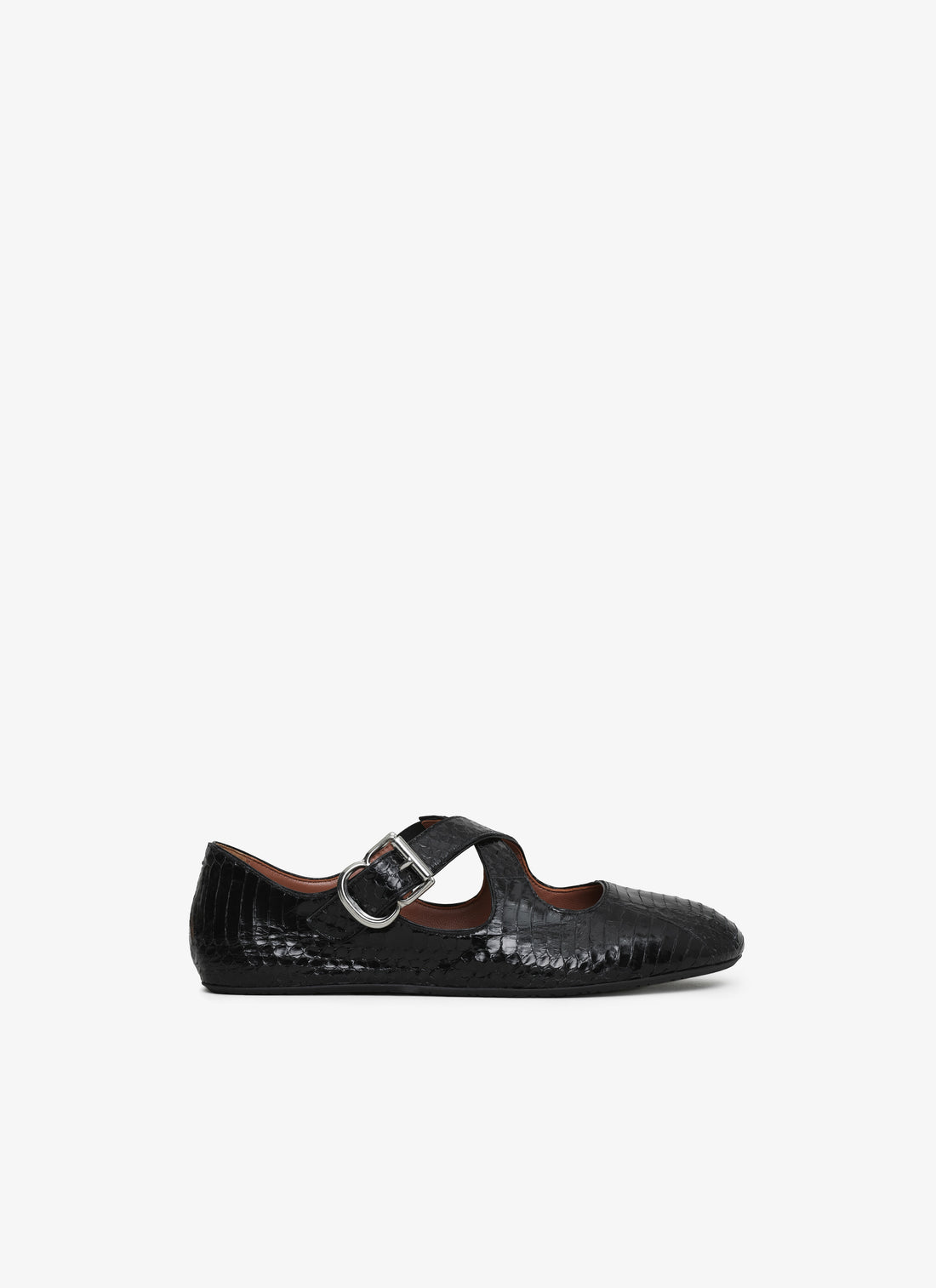 Criss Cross Ballet Flats In Elaphe