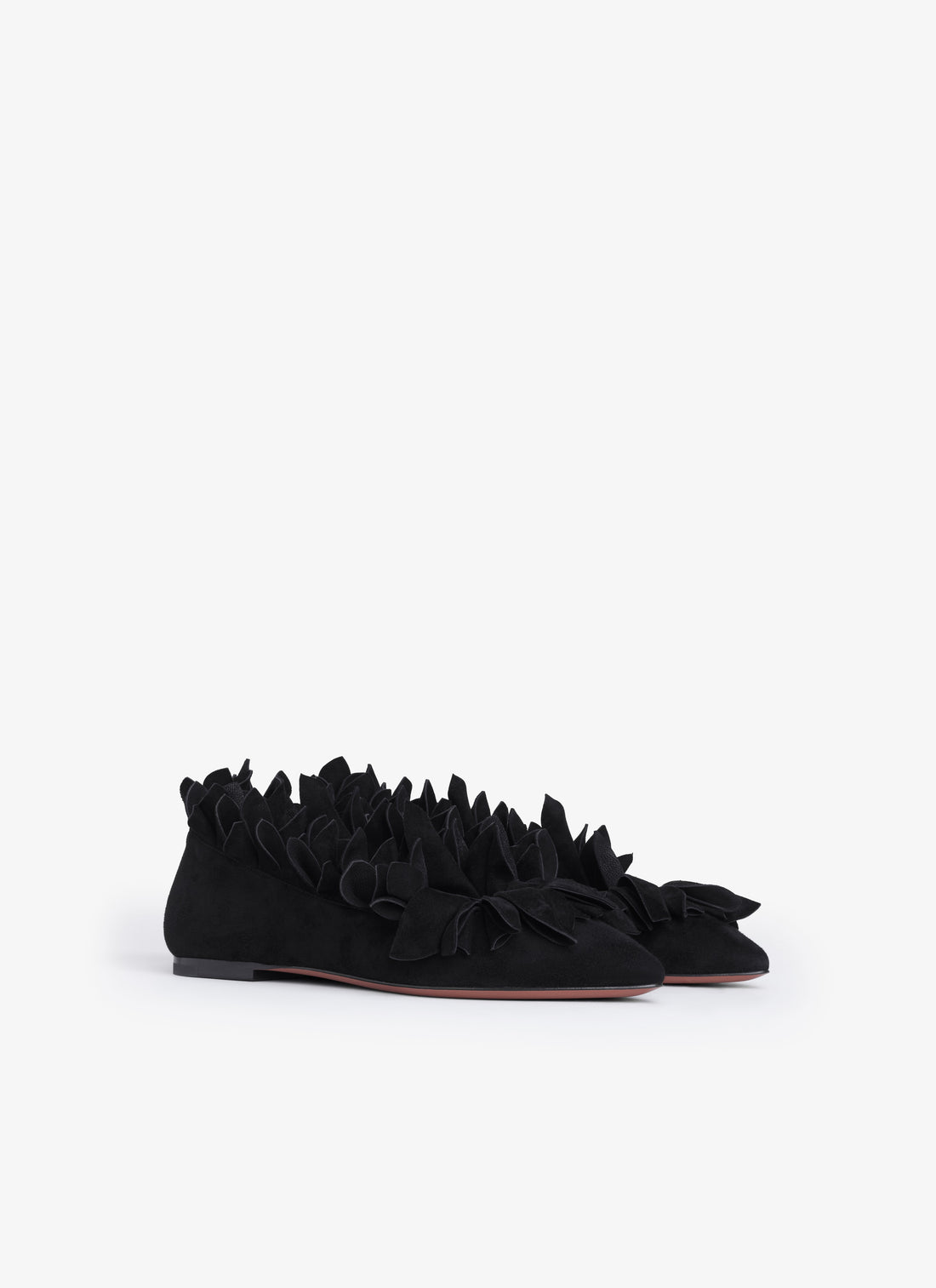 Petal Ballet Flats In Suede Goatskin