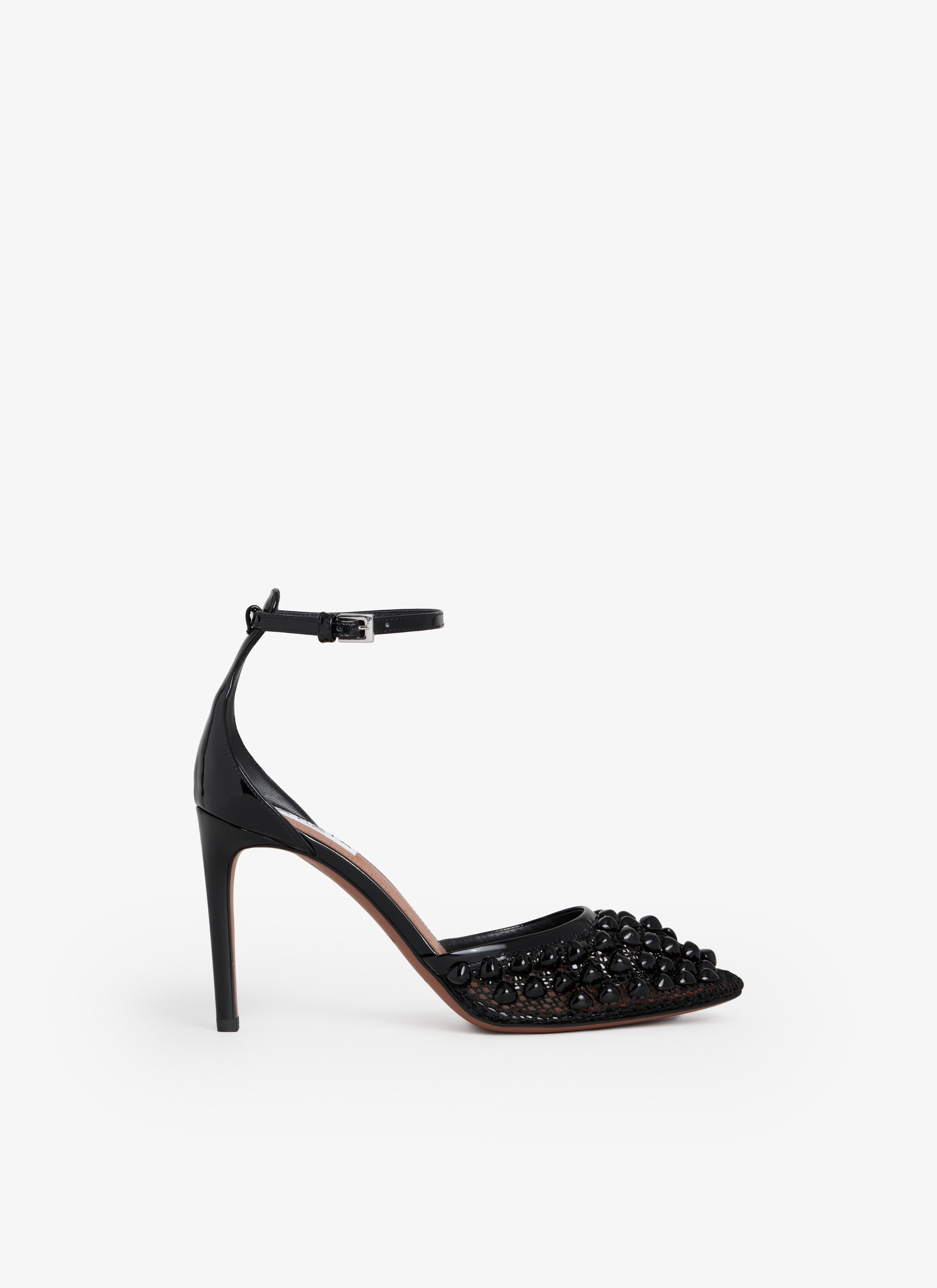 High Fishnet Pumps With Studs