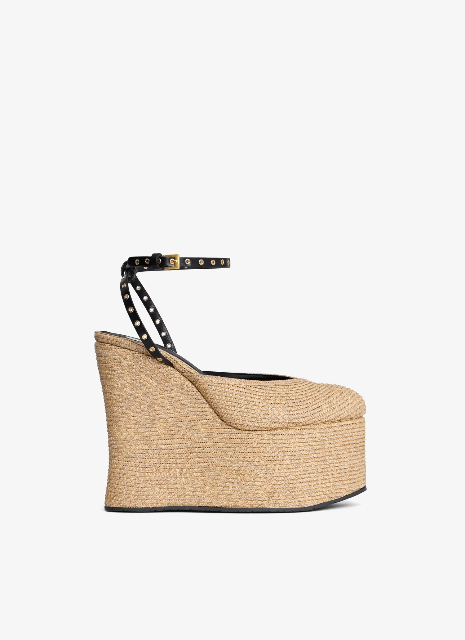 La Wedge Sandals In Paper Straw