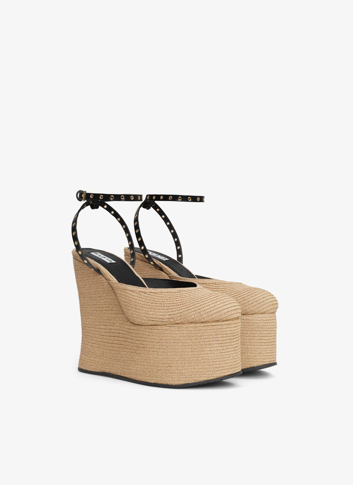 La Wedge Sandals In Paper Straw