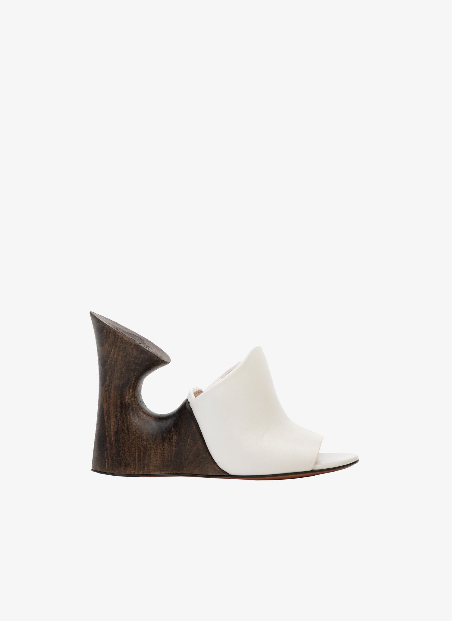 La Sculpture Mules In Calfskin &amp; Wood