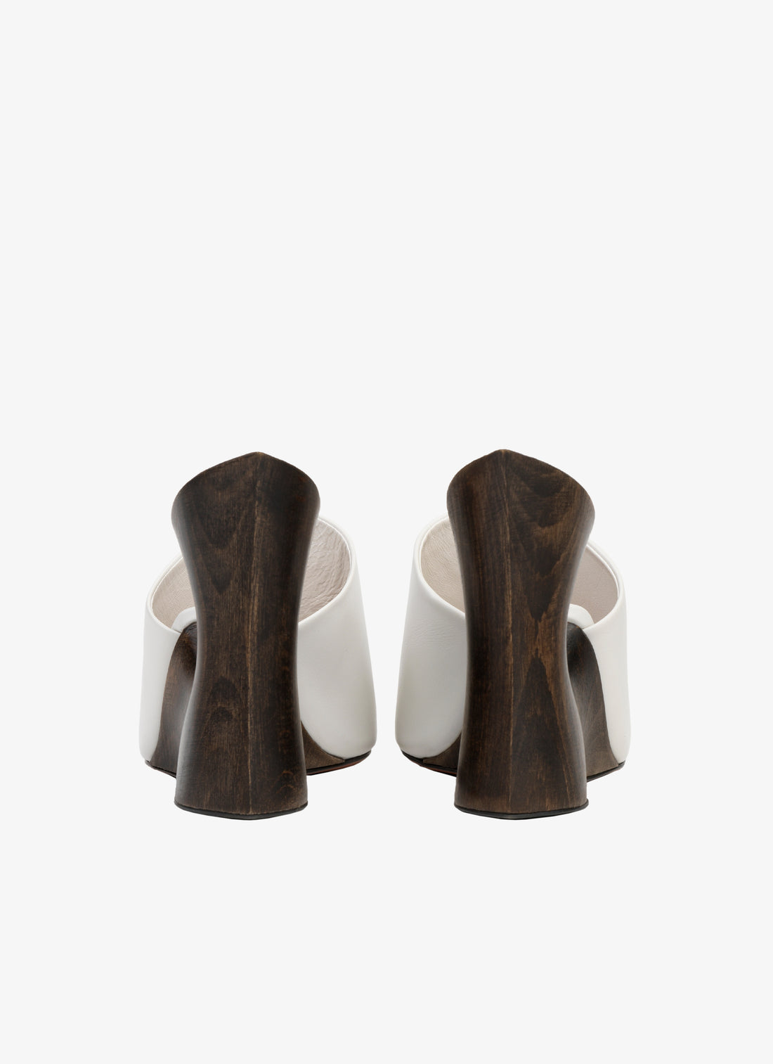 La Sculpture Mules In Calfskin &amp; Wood