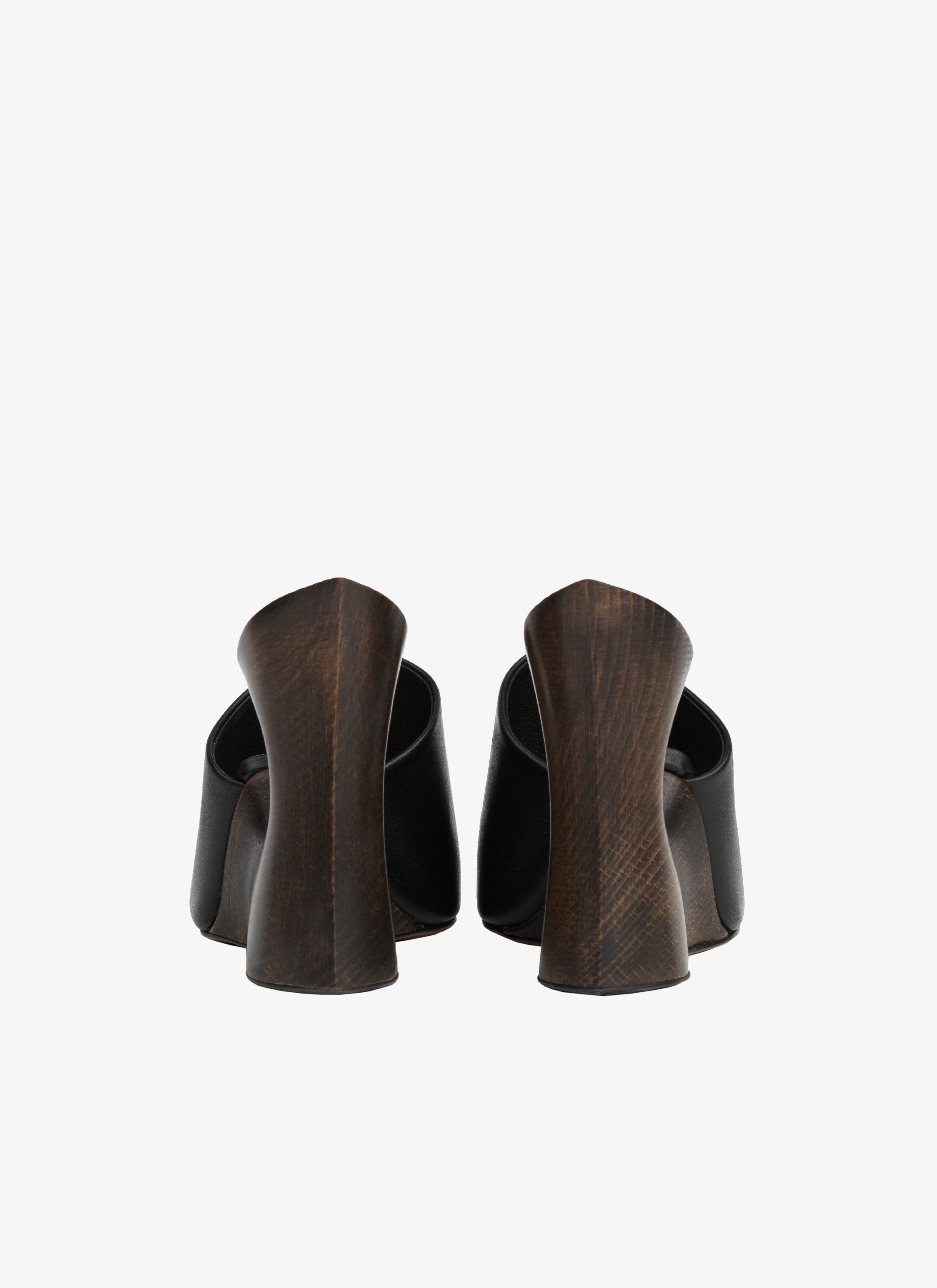 La Sculpture Mules In Calfskin &amp; Wood