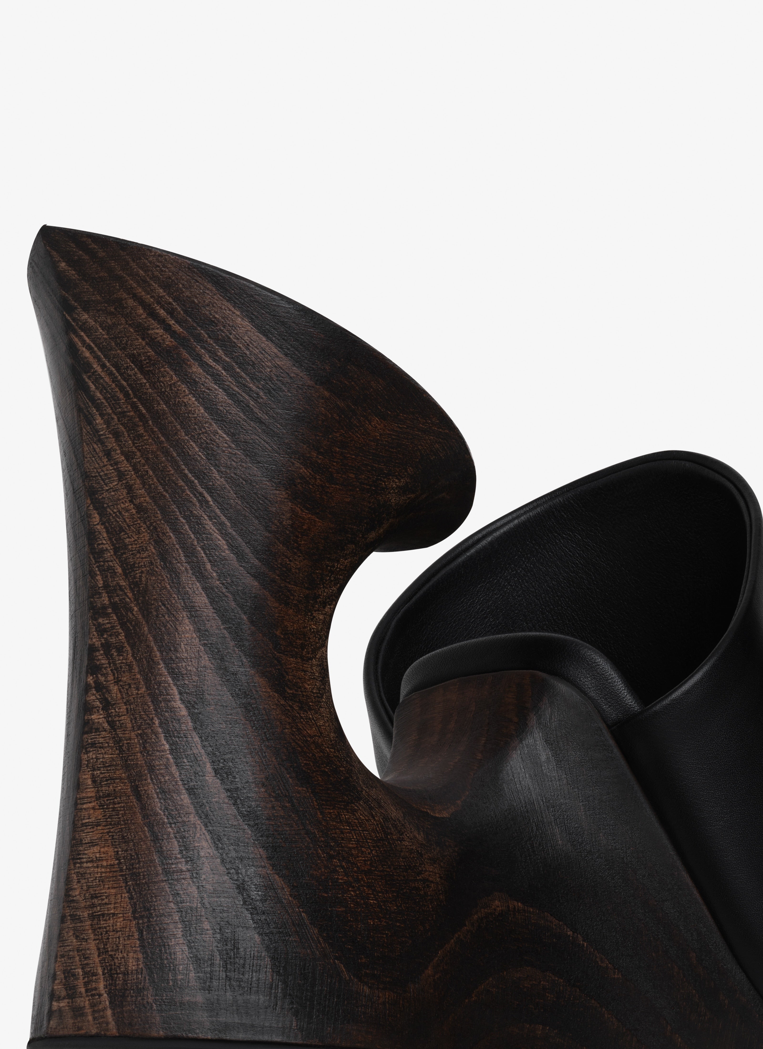 La Sculpture Mules In Calfskin &amp; Wood