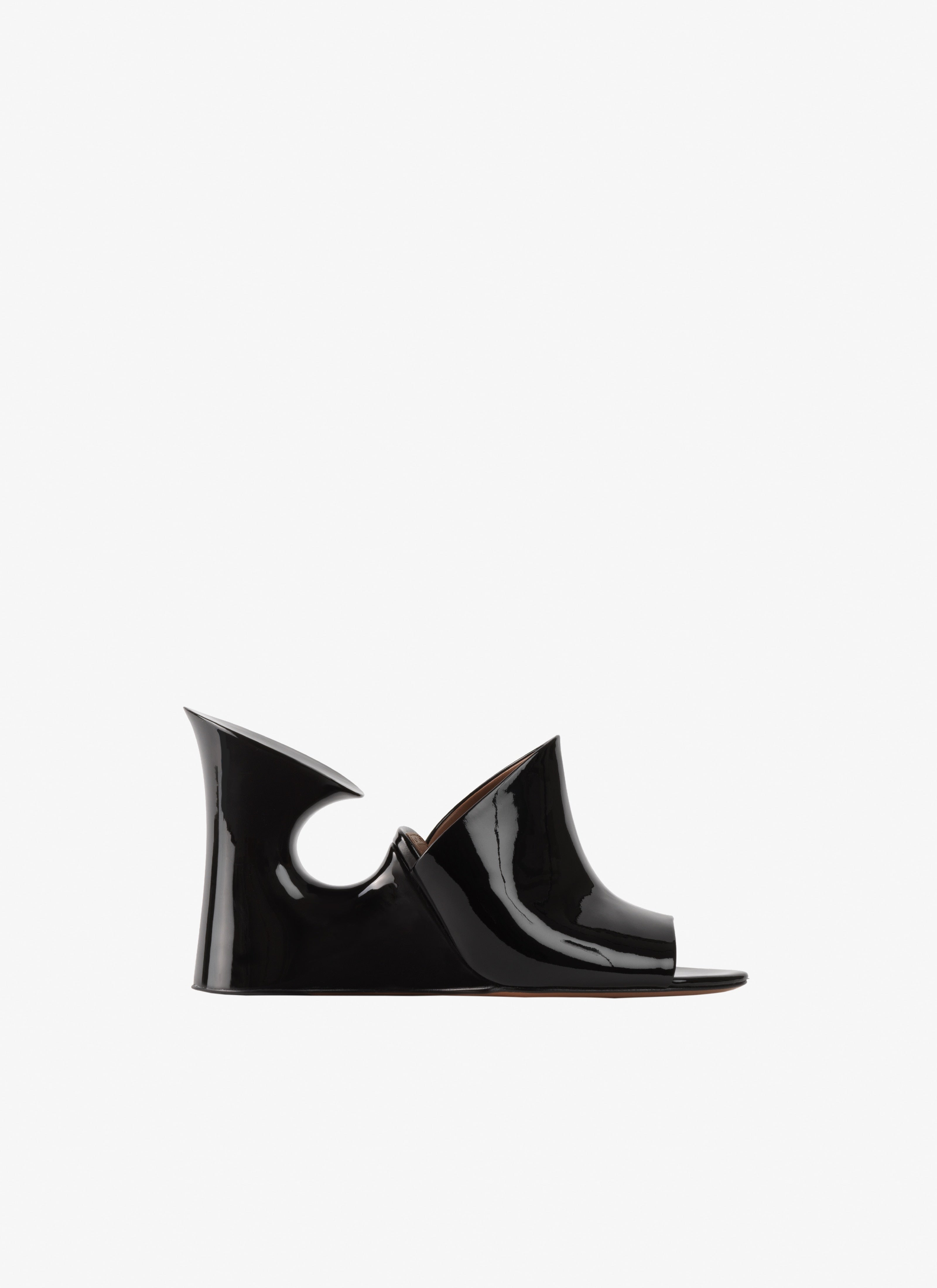 La Sculpture Mules In Calfskin &amp; Wood