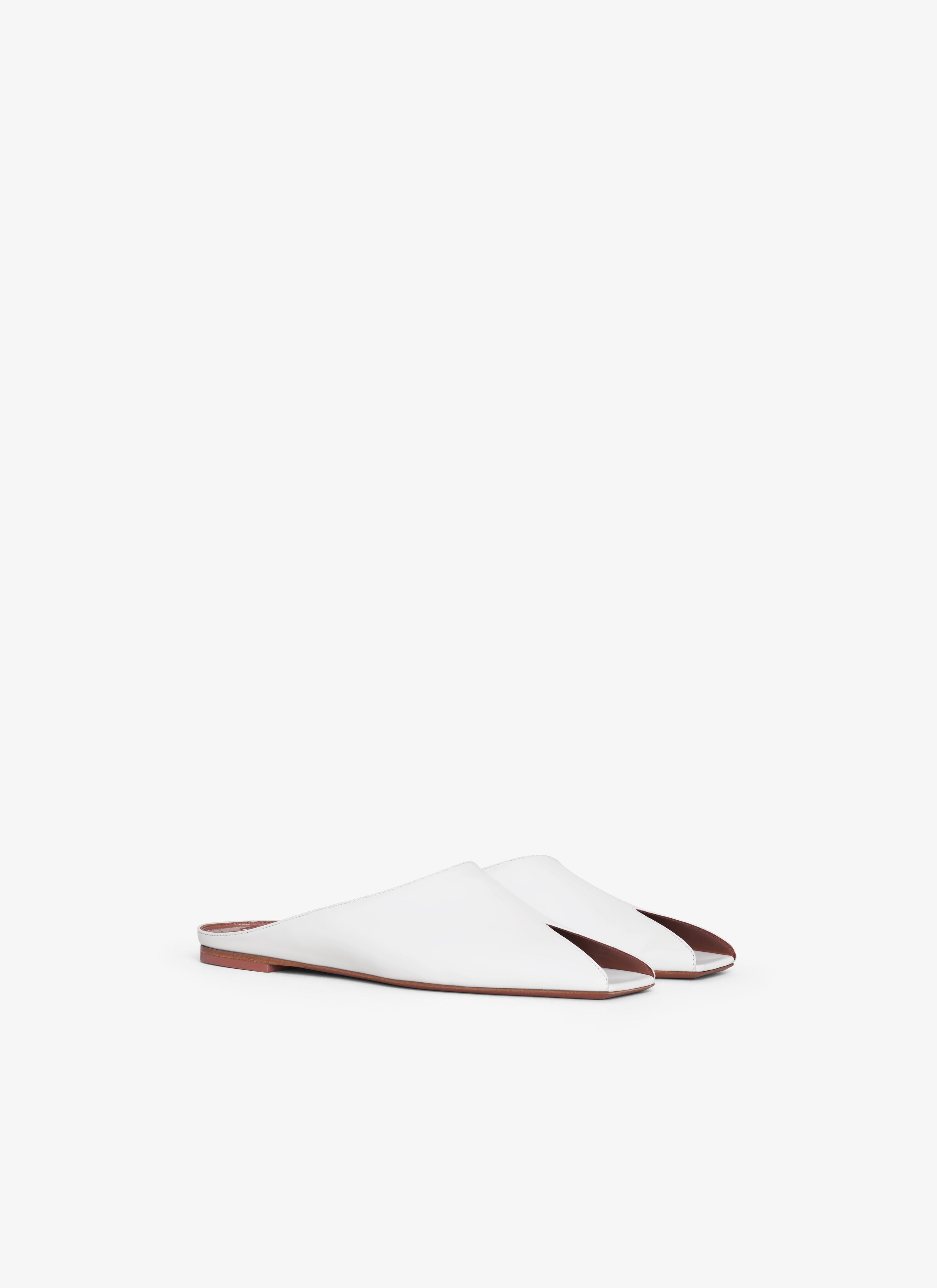 Spike Flat Mules In Calfskin