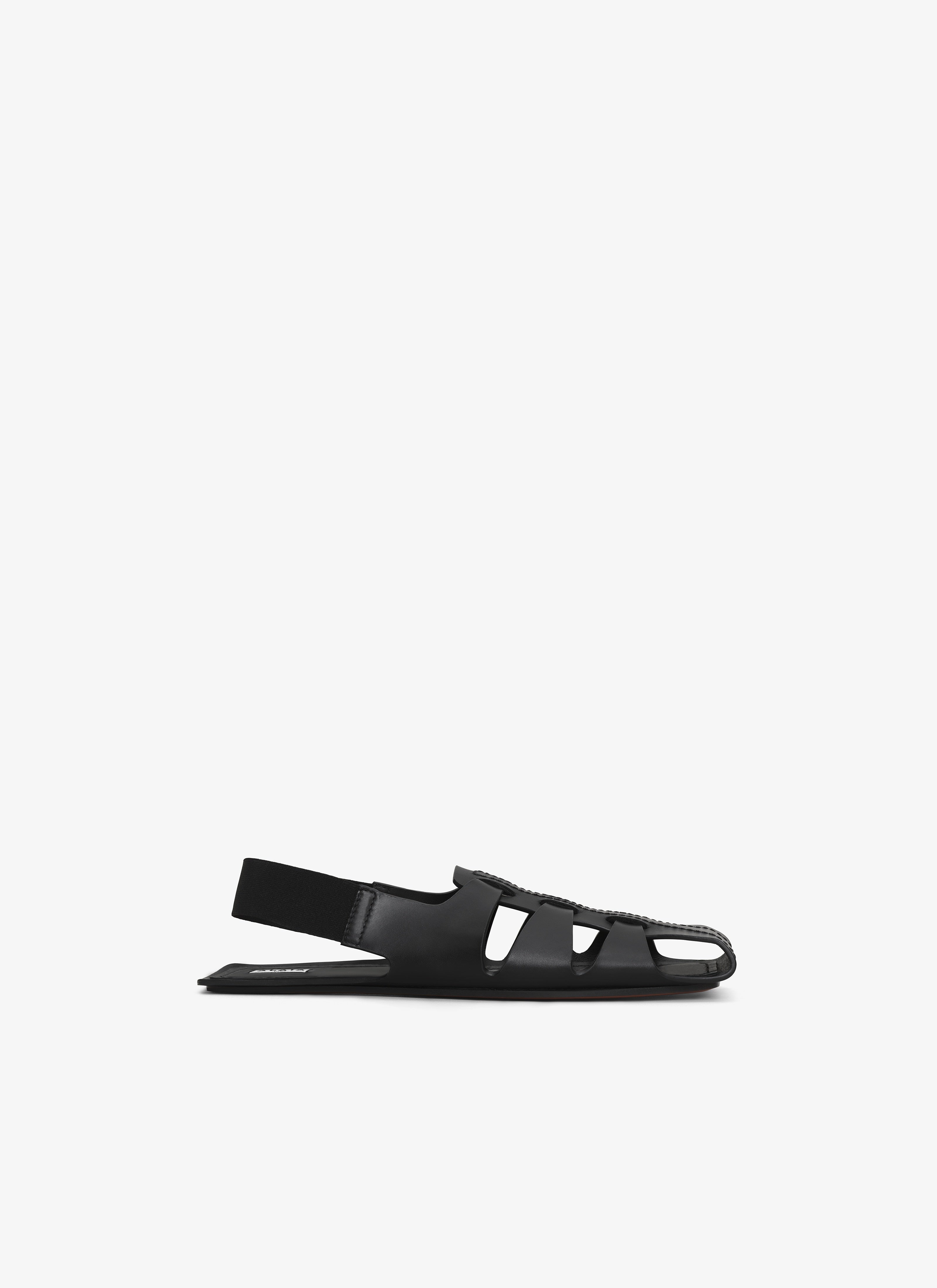 Folded Flat Sandals In Calfskin