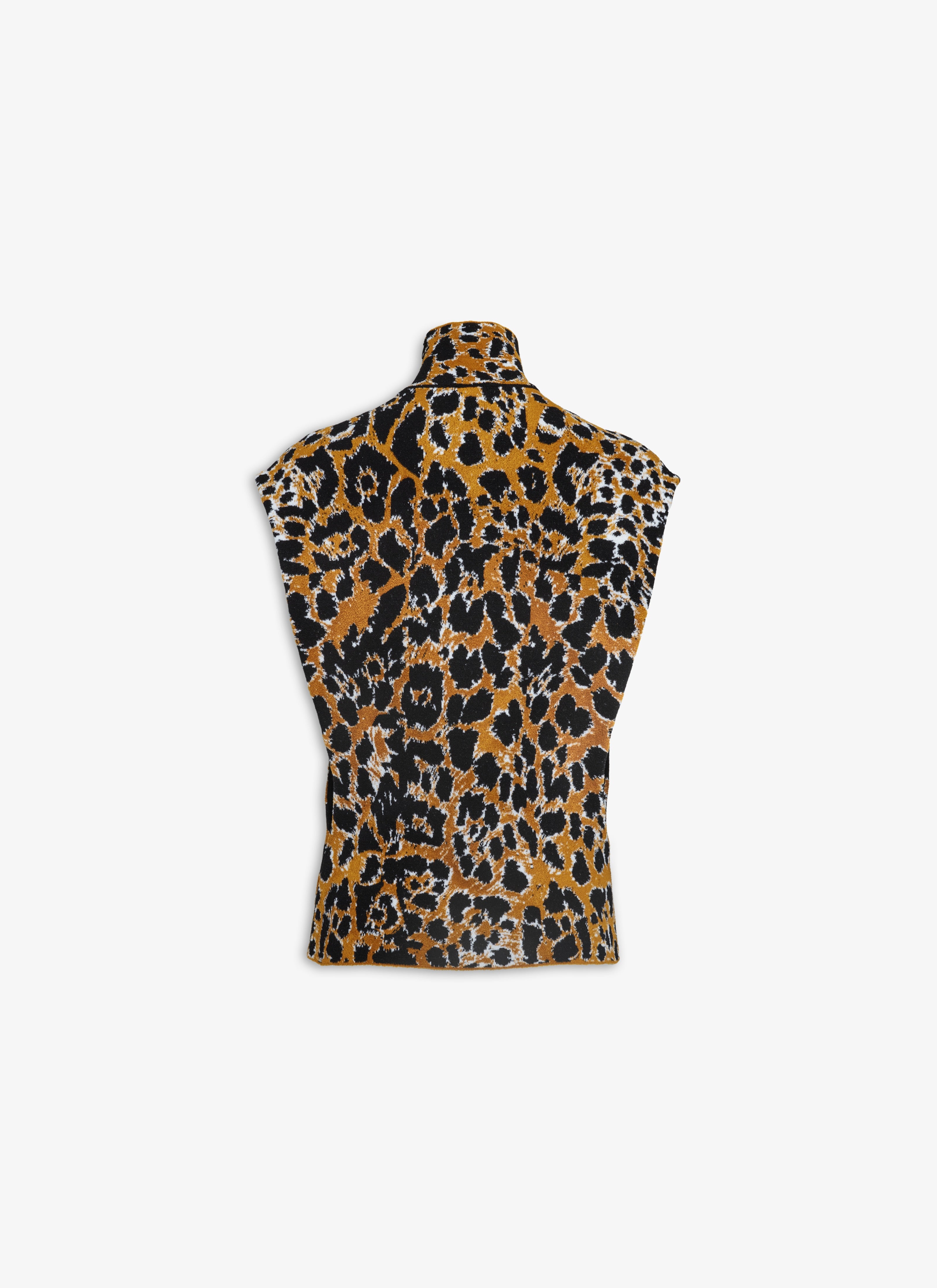 Square Top In Leopard Jacquard Knit