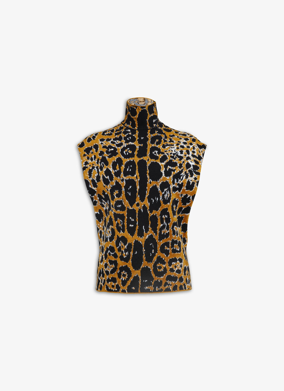 Square Top In Leopard Jacquard Knit