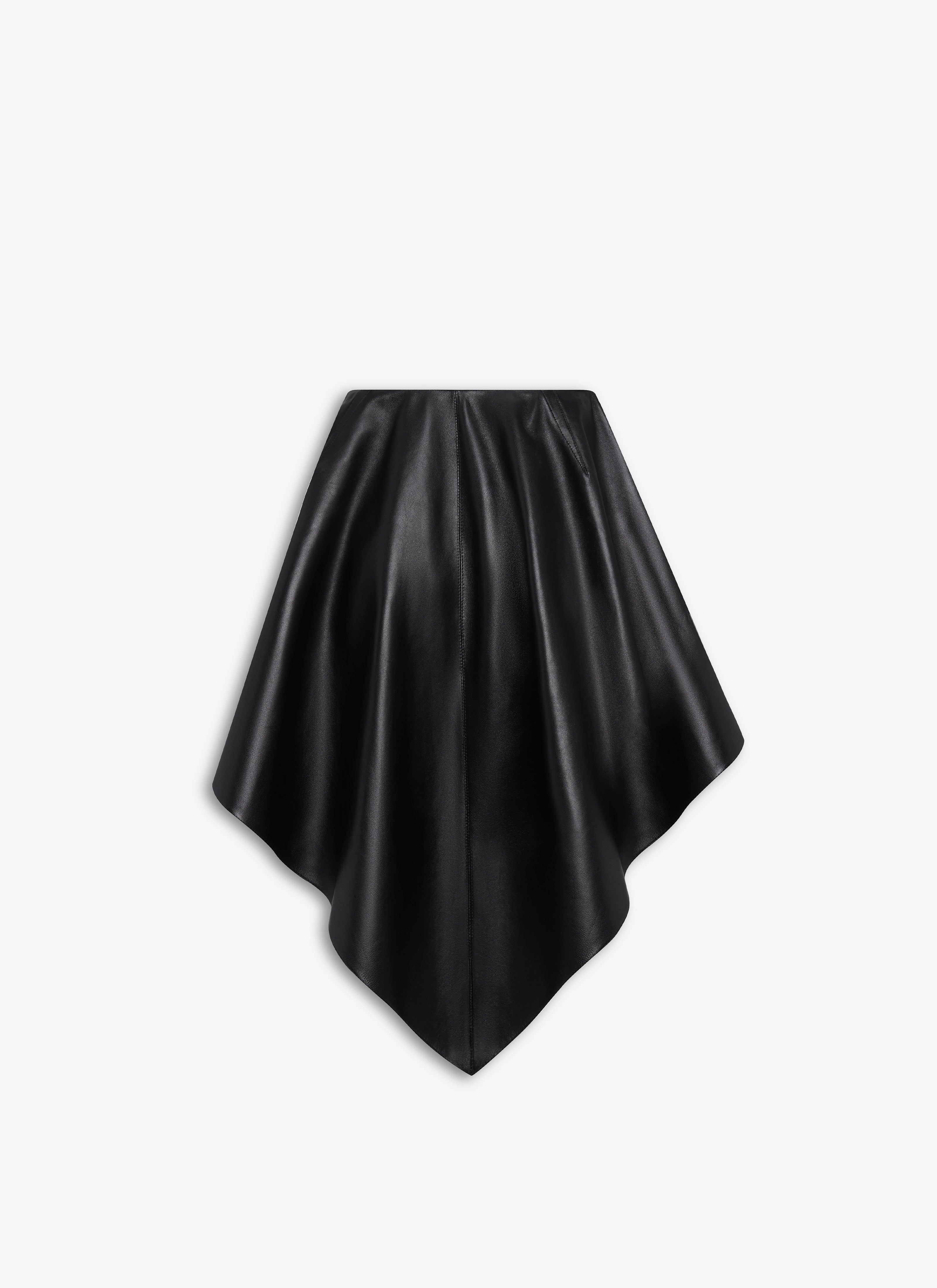 Asymmetrical Leather Skirt