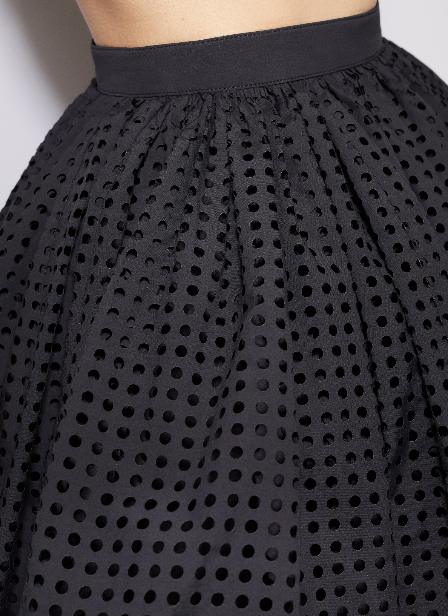 Bubble Skirt In Perforated Poplin