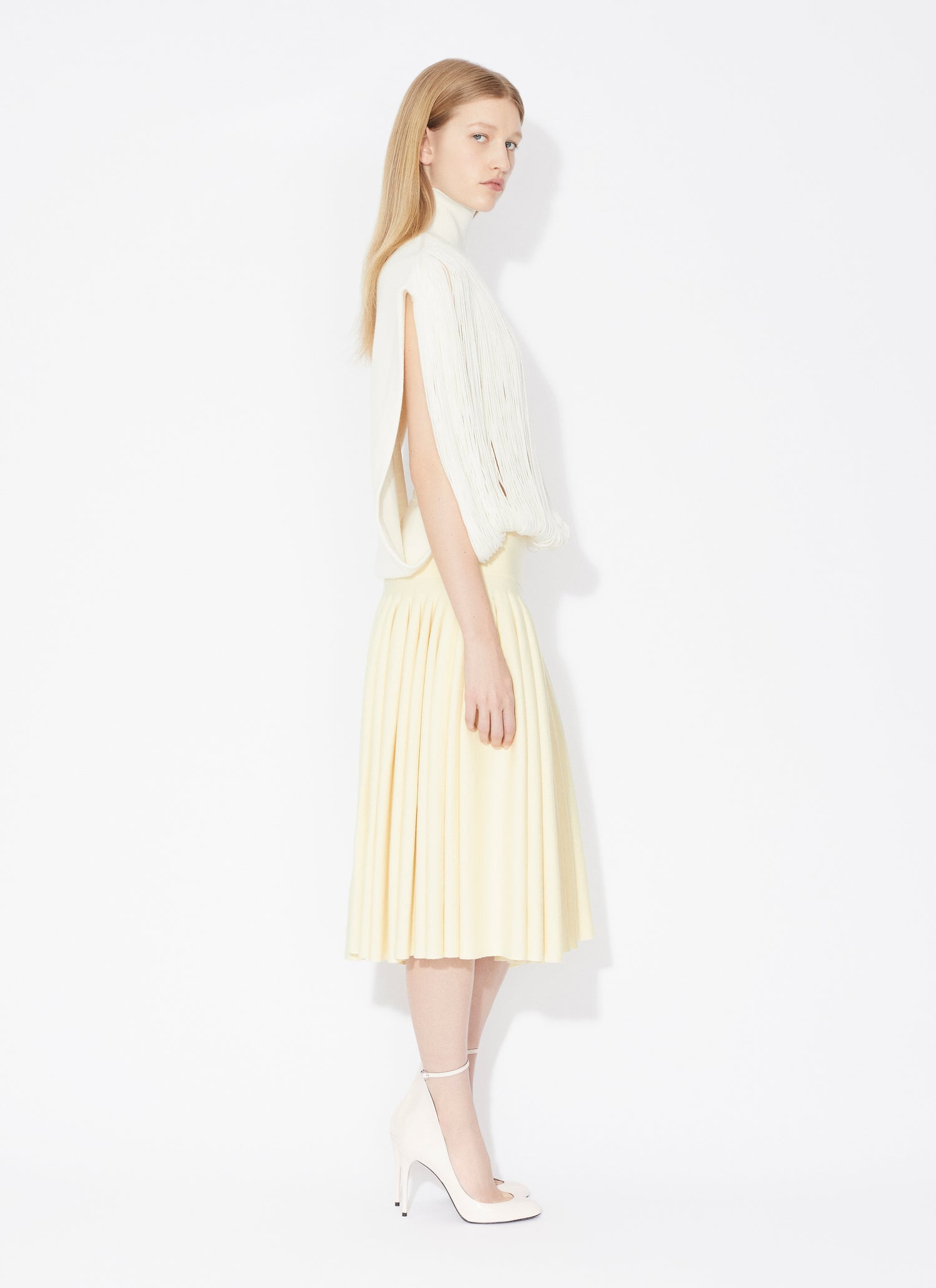 Pleated Skirt In Tight Godet Knit