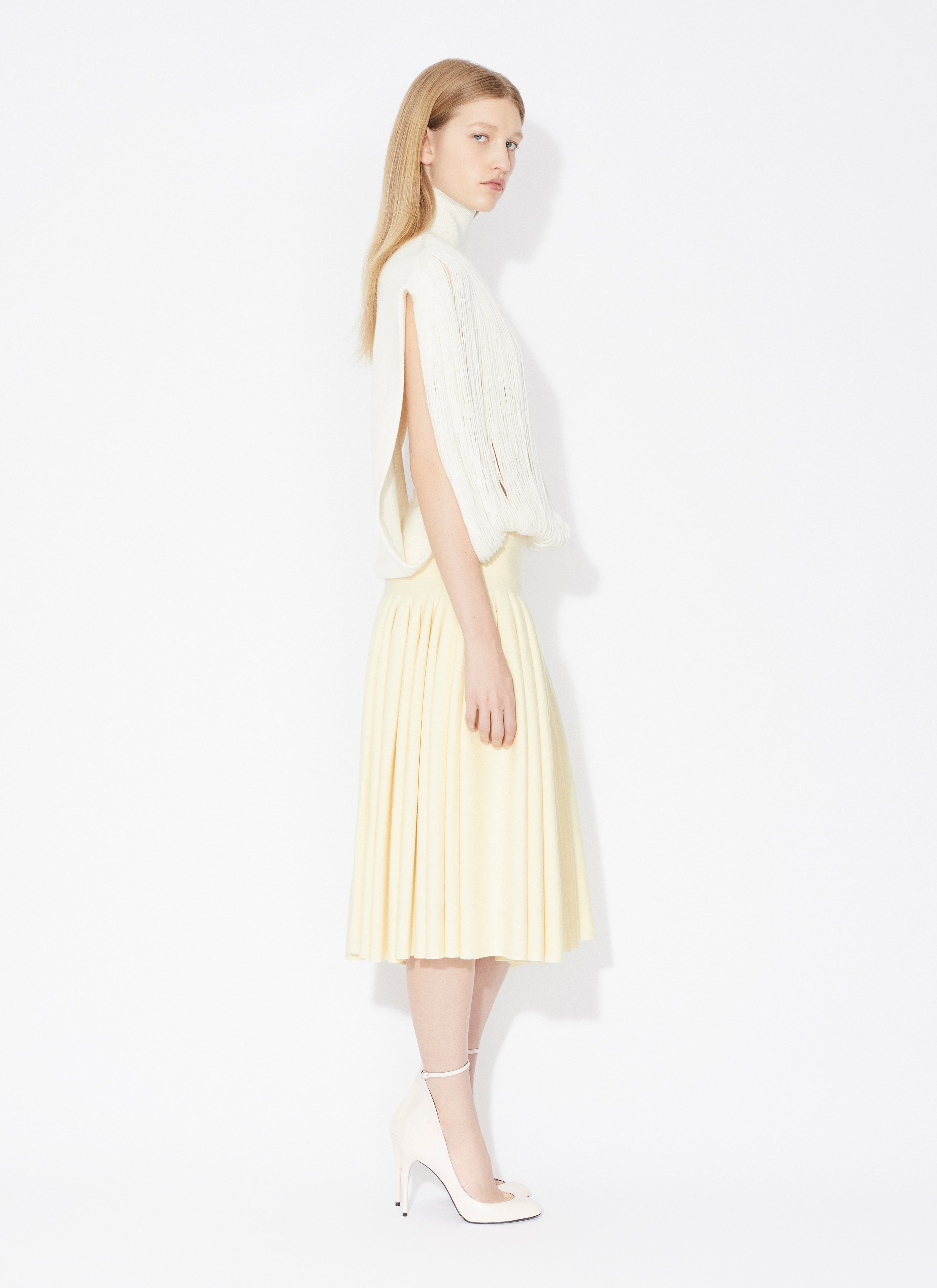 Pleated Skirt In Tight Godet Knit