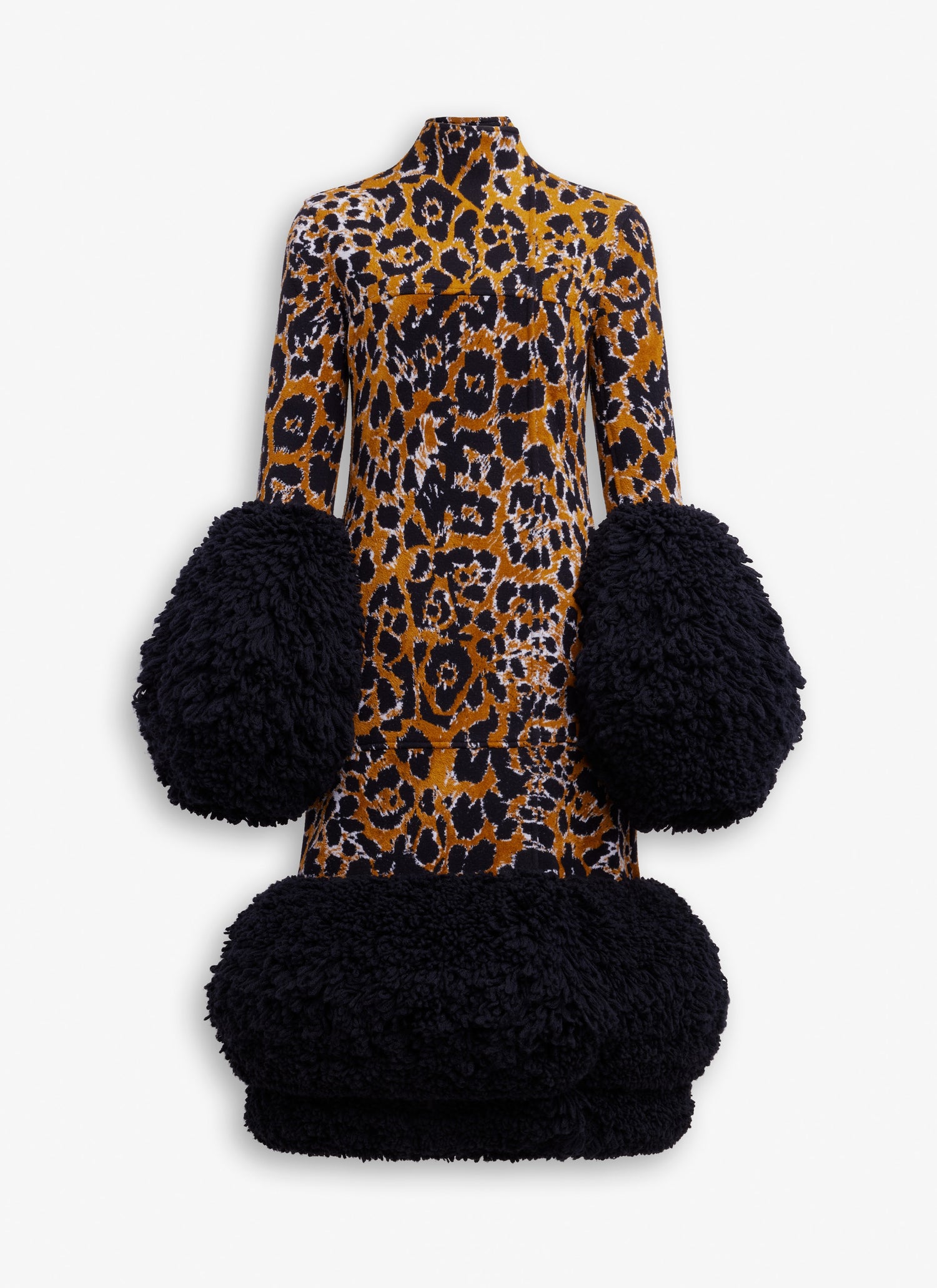 Leopard Jacquard Knit Coat