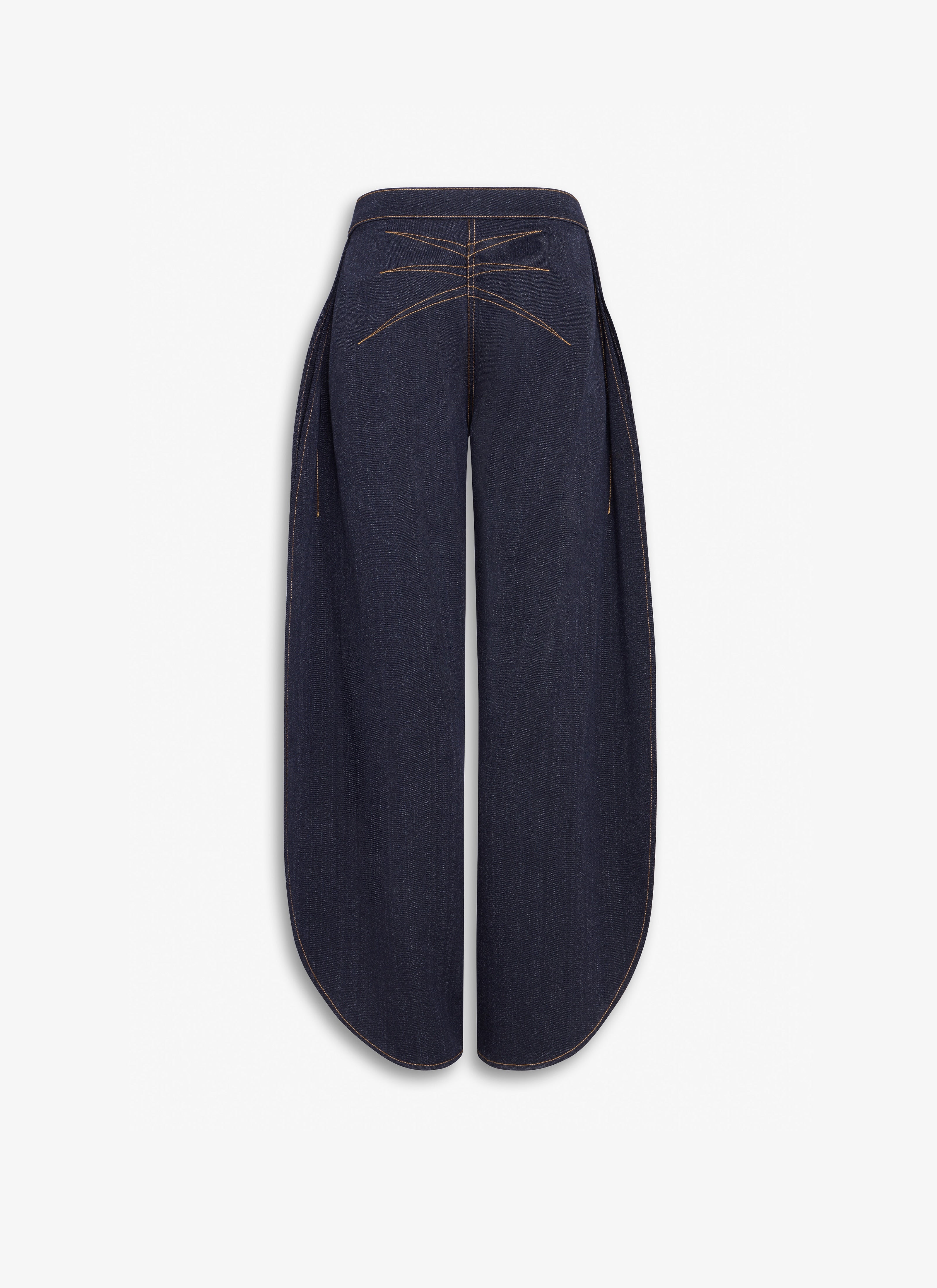 Round Jeans In Wool Denim