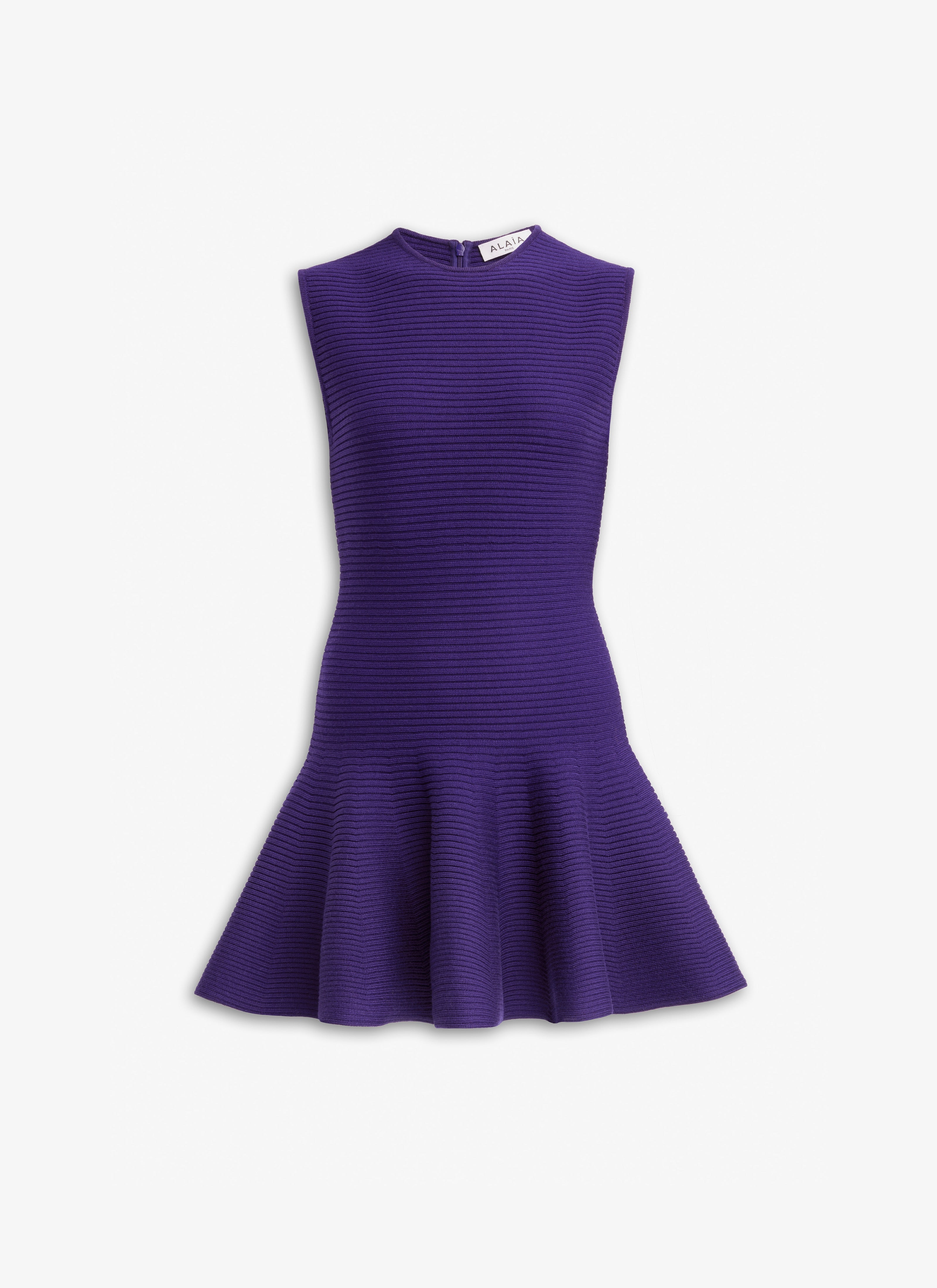 Circular Ribbed Knit Skater Dress