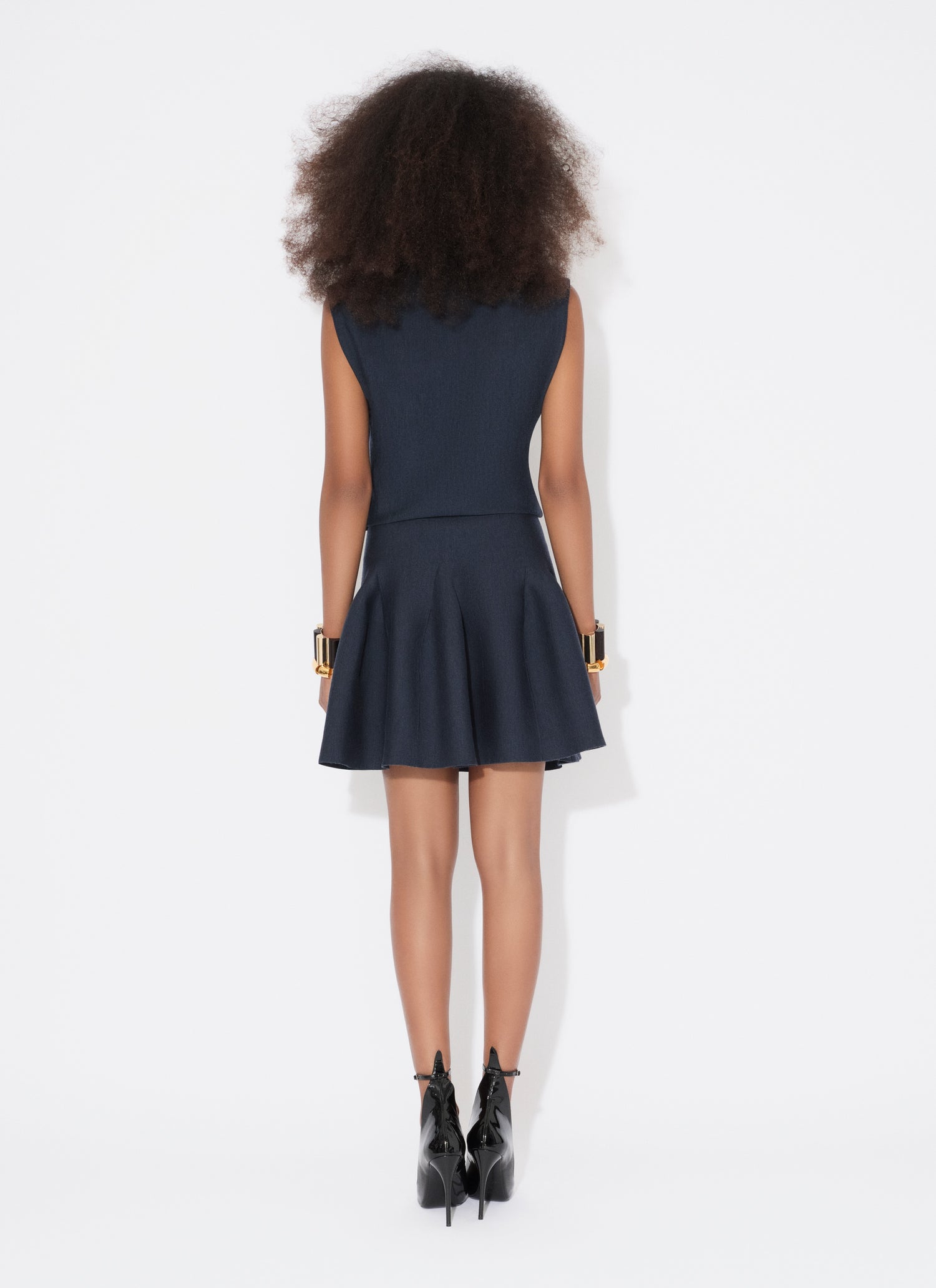 Cap Sleeve Dress In Sculptural Godet Knit