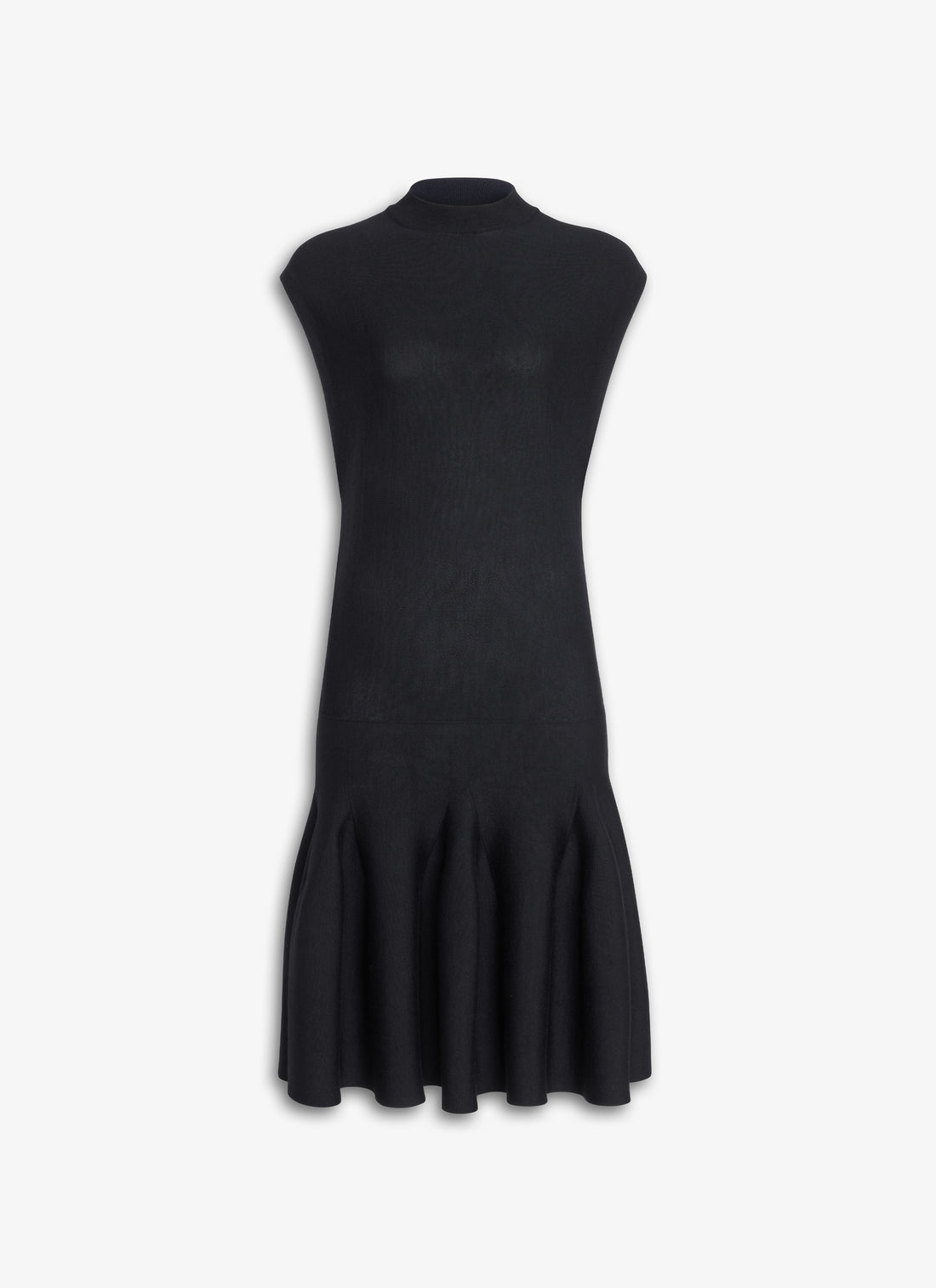 Cap Sleeve Dress In Sculptural Godet Knit