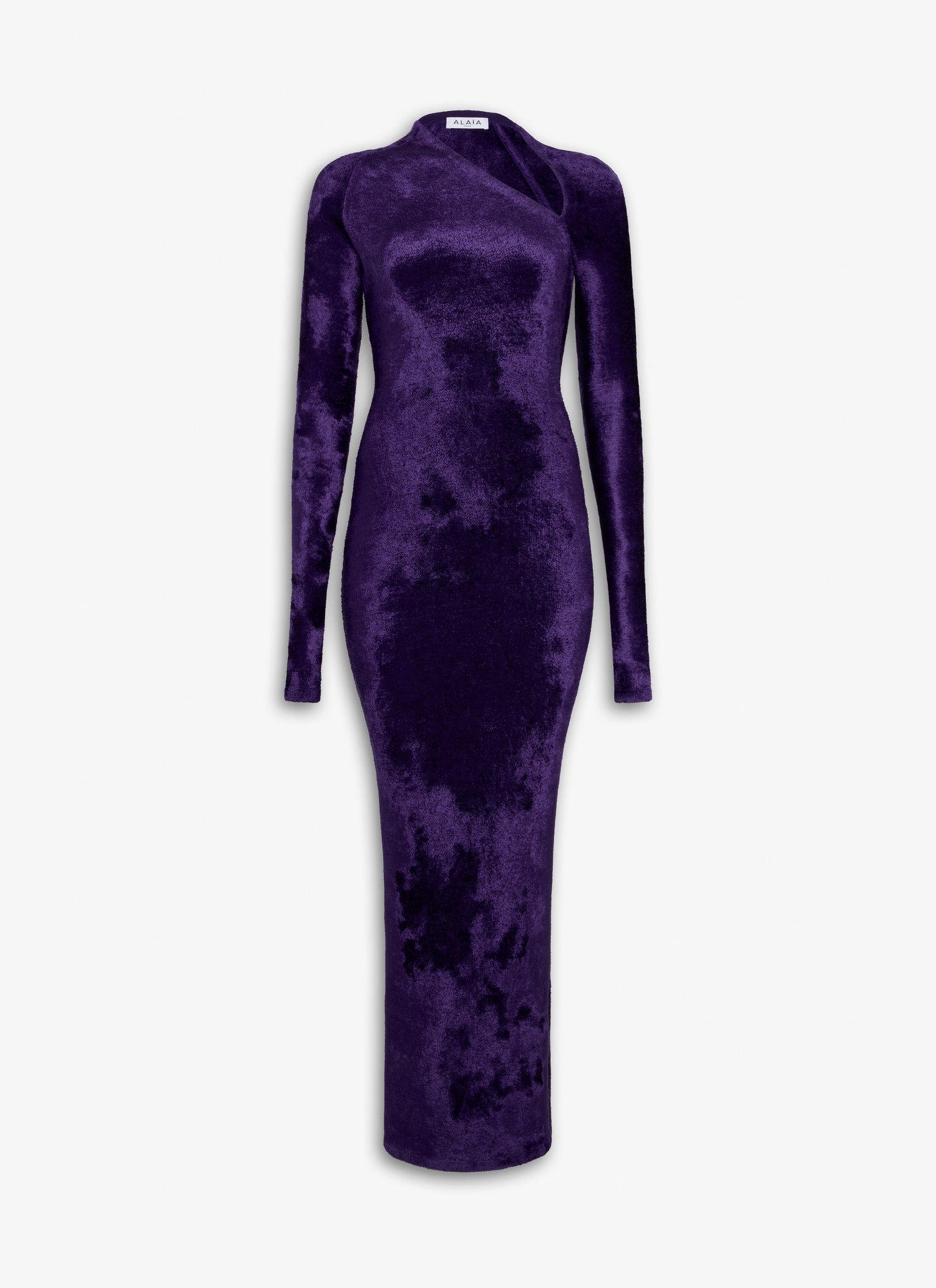 Maxi Bodycon Dress In Shiny Velvet Knit