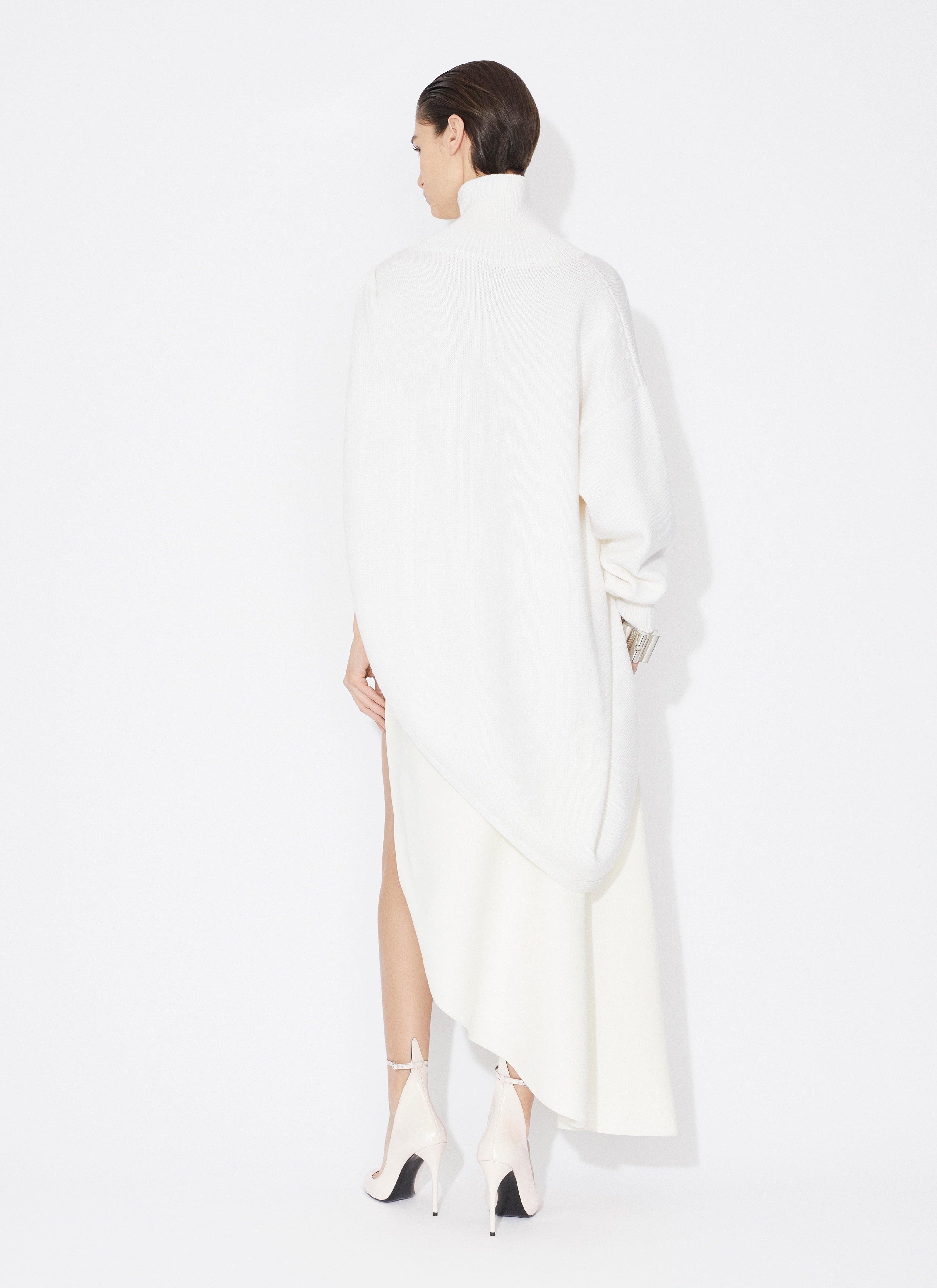 Knitted Asymmetrical Cape Jumper