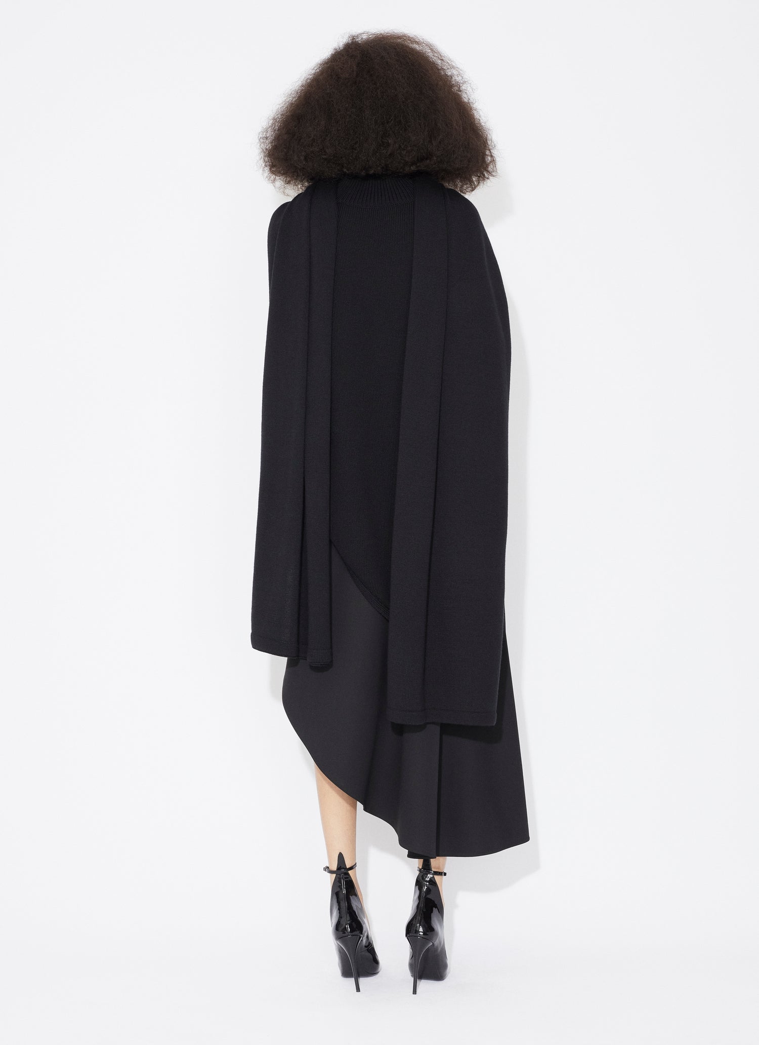 Knitted Asymmetrical Cape Jumper