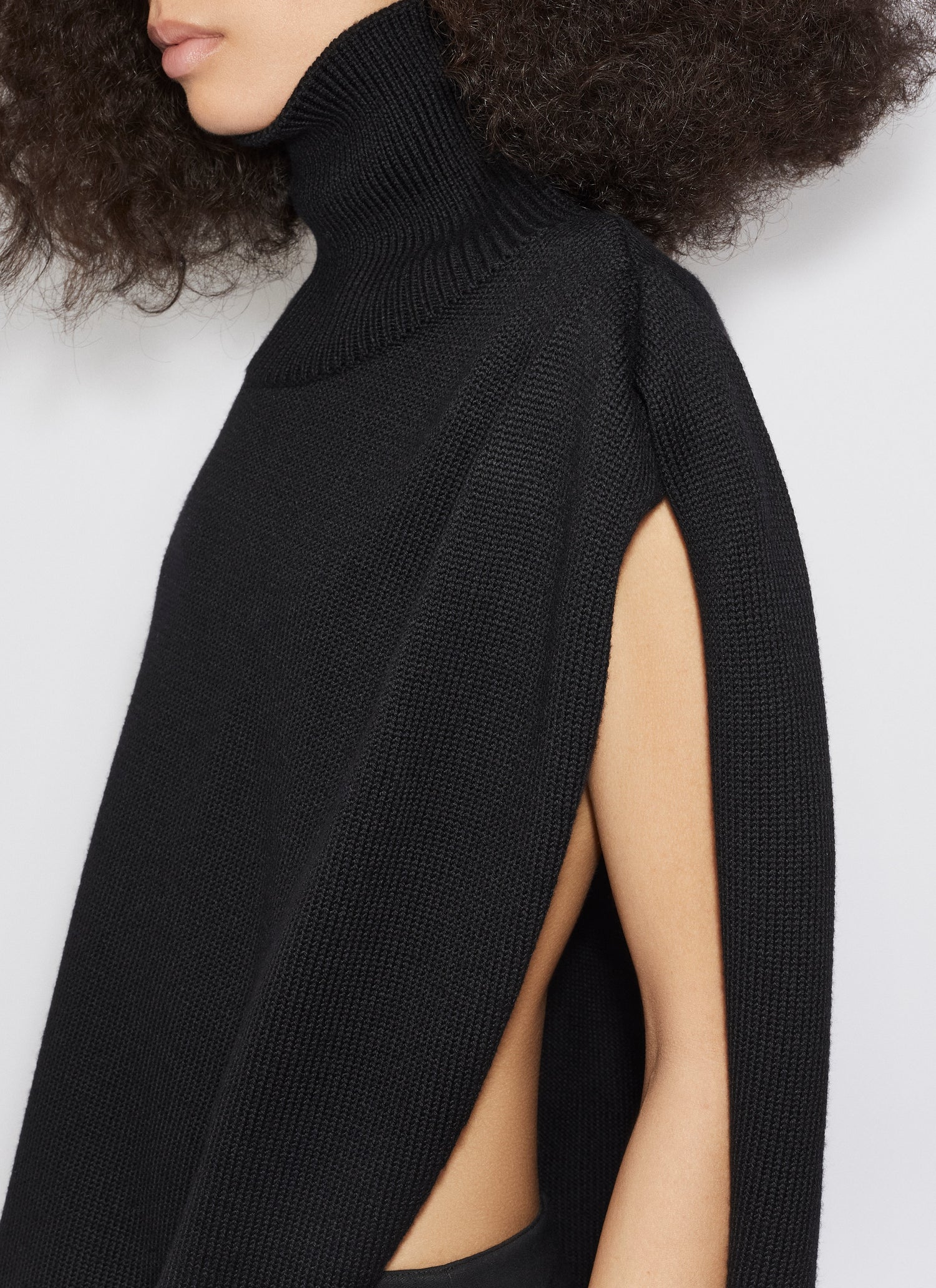 Knitted Asymmetrical Cape Jumper