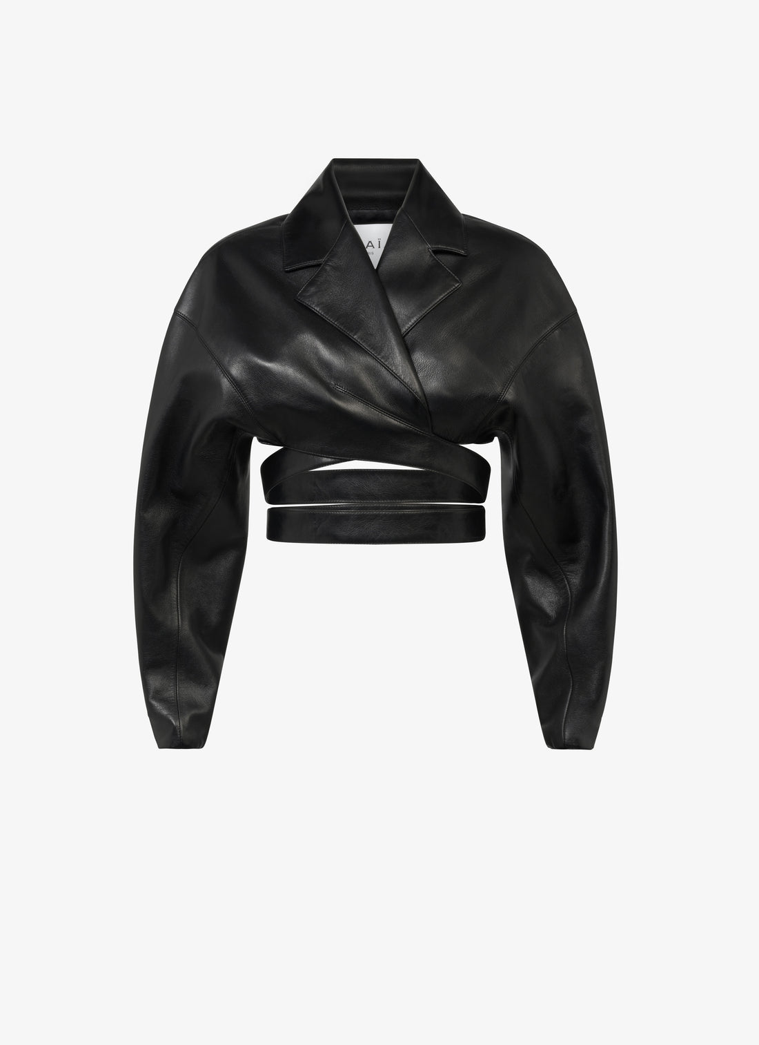 Leather Cross-Over Jacket