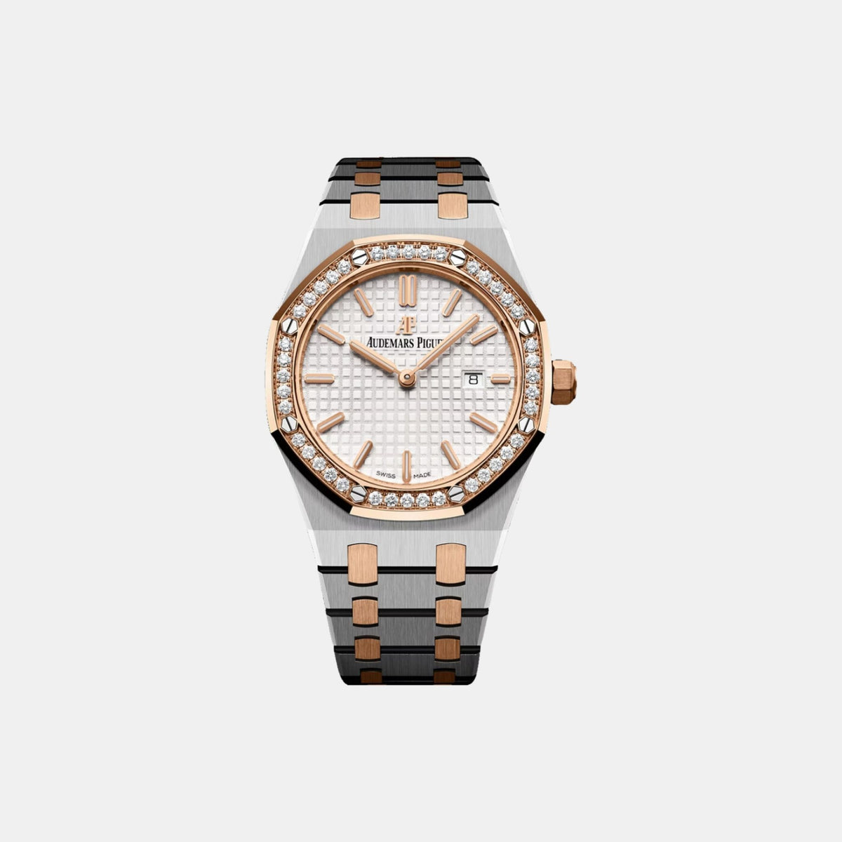 ساعة Audemars Piguet Royal Oak بقرص فضي Rose Gold 33 مم Ref. 67651SR.ZZ.1261SR.01
