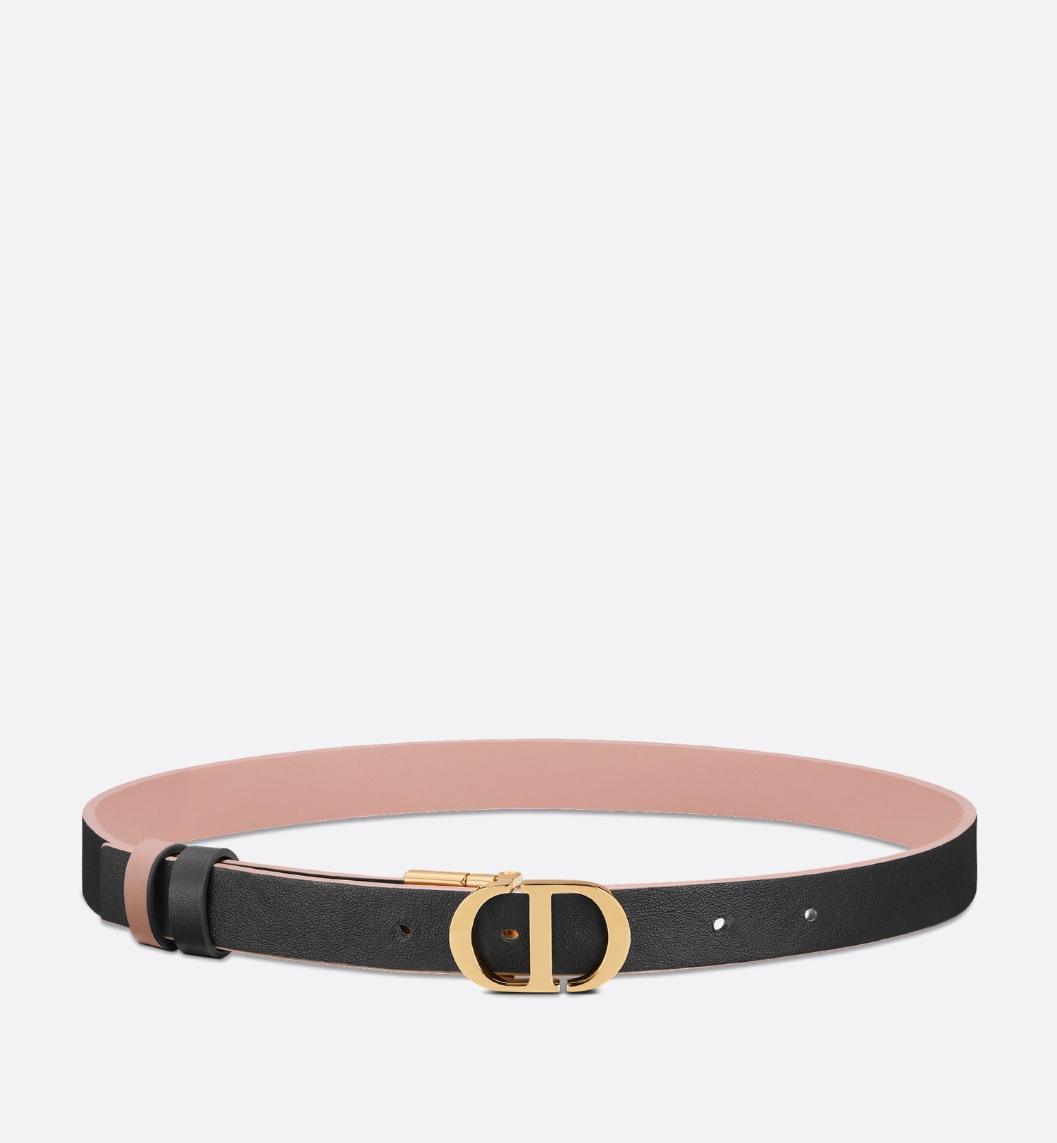 30 Montaigne Reversible Belt Powder Pink And Black Smooth Calfskin 20 mm