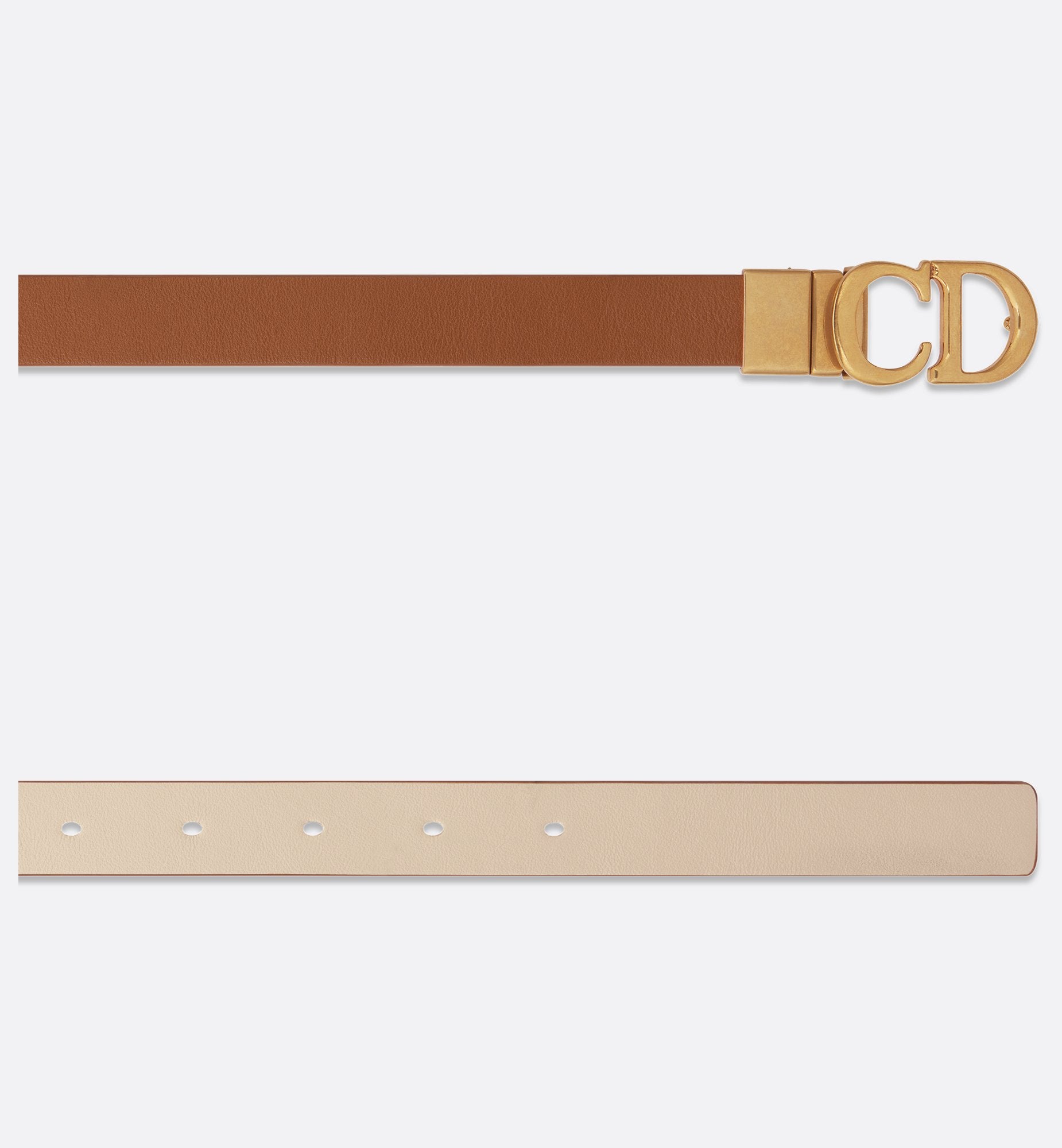 Reversible Saddle Belt Golden Saddle And Caramel Beige Smooth Calfskin 20 mm