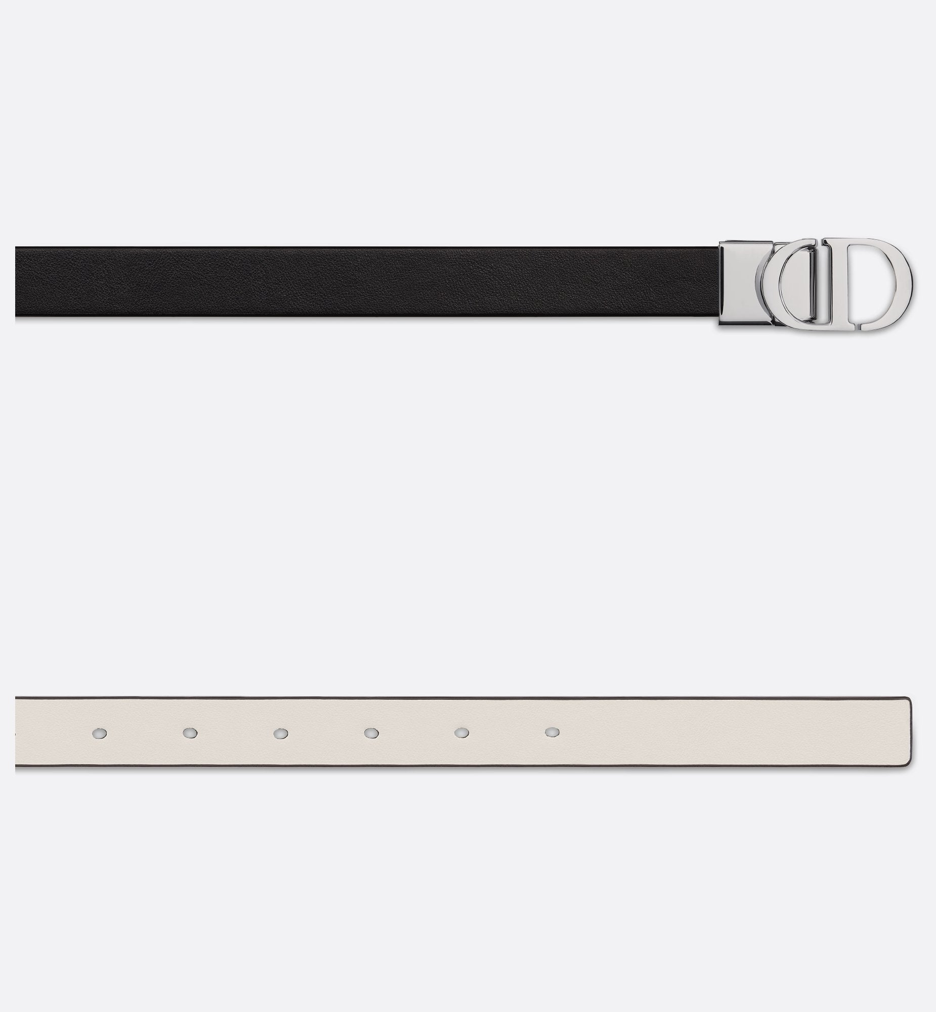 30 Montaigne Reversible Belt Black And White Smooth Calfskin 20 mm