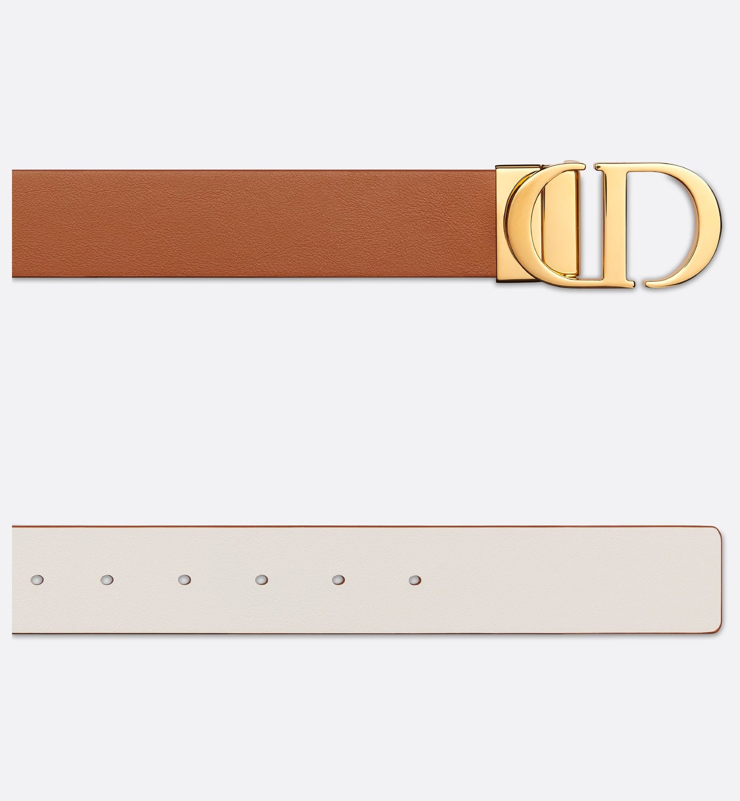 30 Montaigne Reversible Belt Golden Saddle And Latte Smooth Calfskin 35 mm