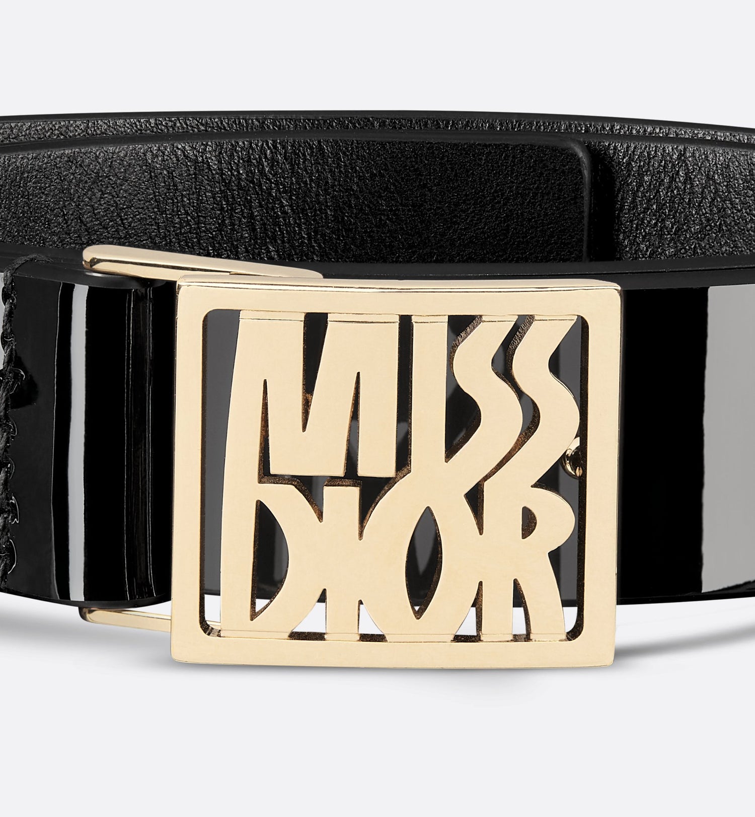 Miss Dior Belt Black Patent Calfskin 25 mm