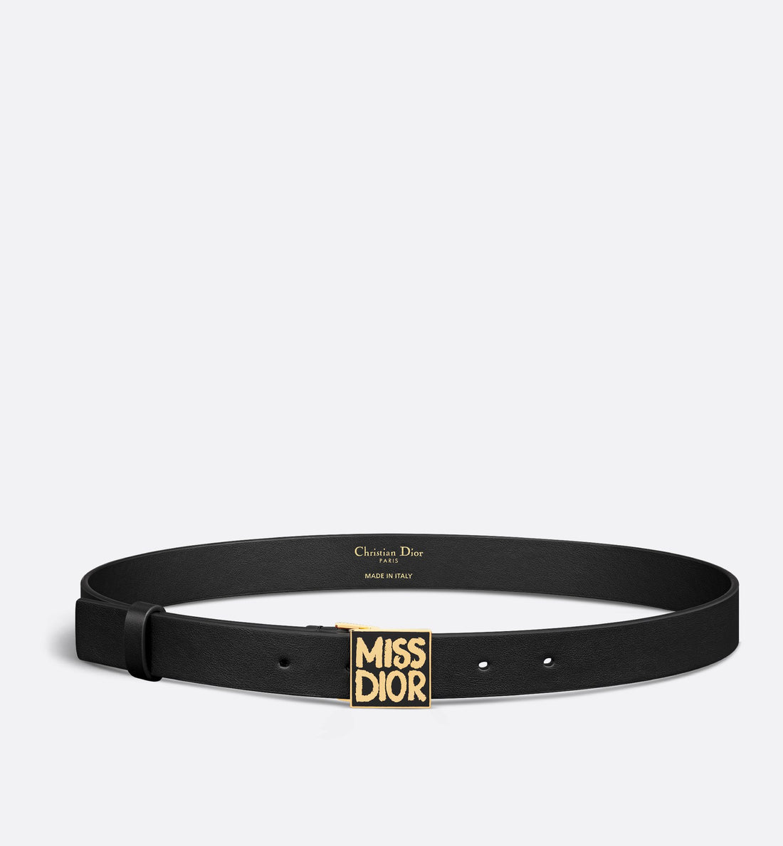 Miss Dior Graffiti Belt Black Smooth Calfskin 25 mm