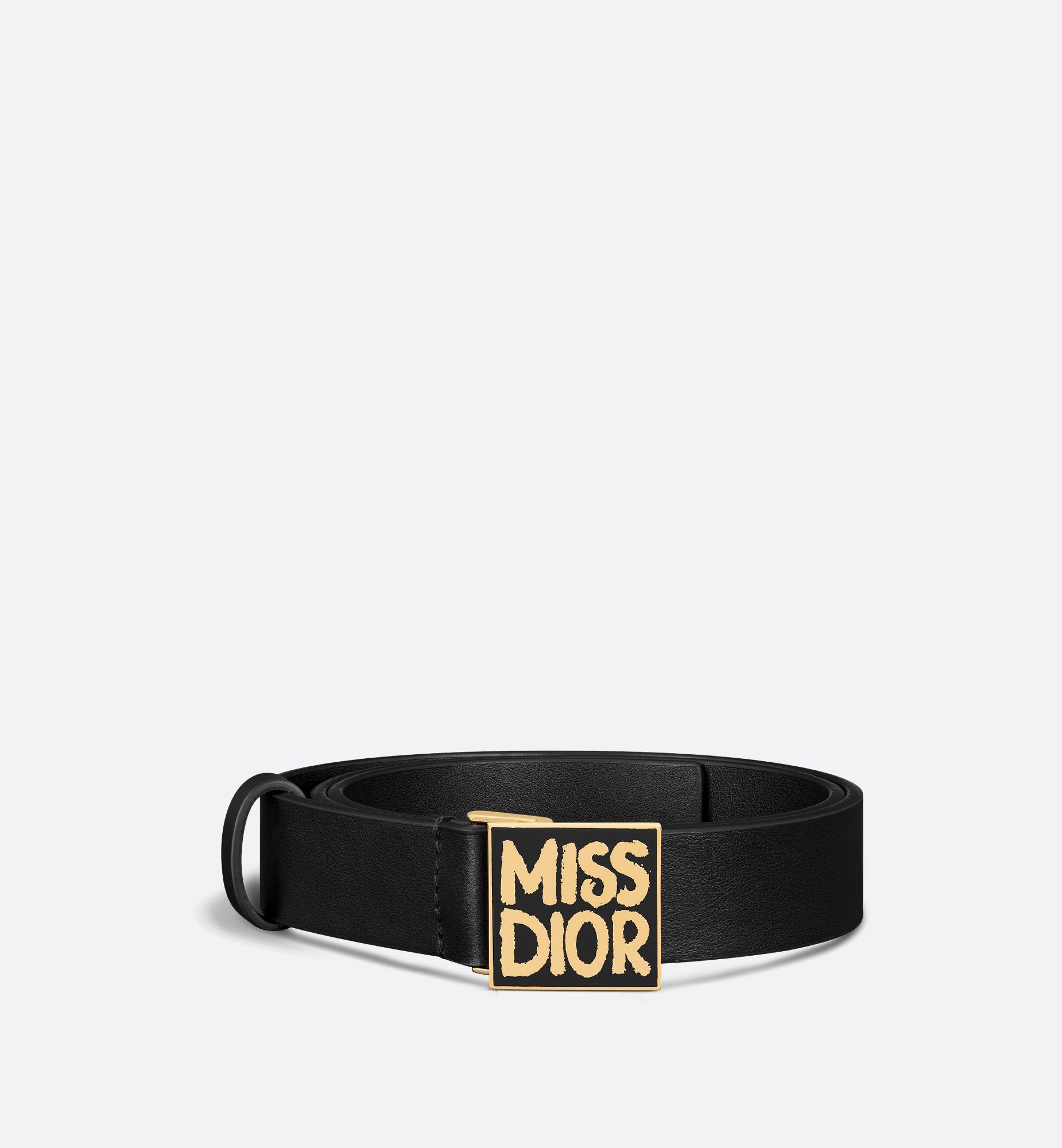 Miss Dior Graffiti Belt Black Smooth Calfskin 25 mm