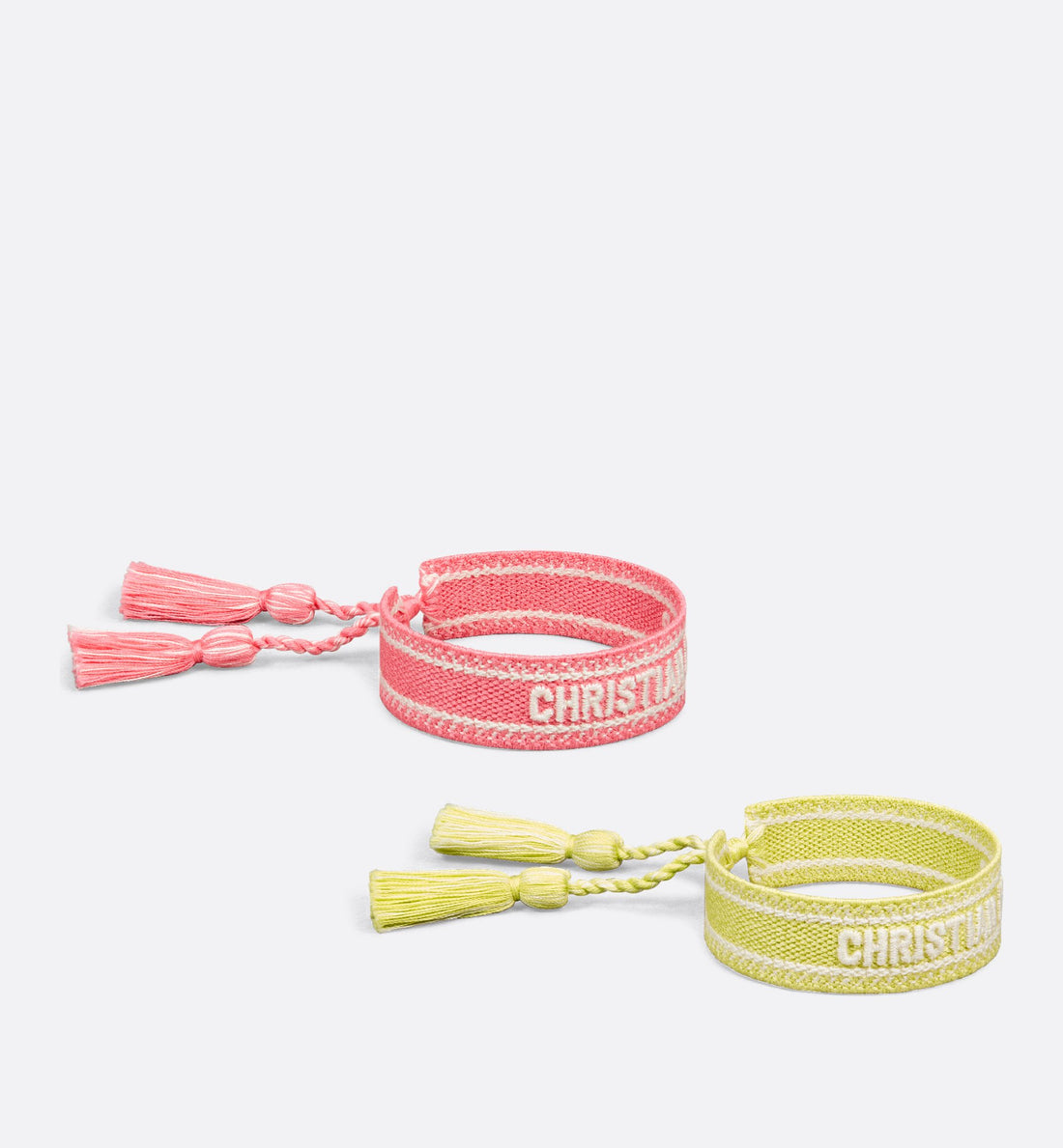 Dioriviera Christian Dior Bracelet Set Candy Pink And Lemon Yellow Cotton