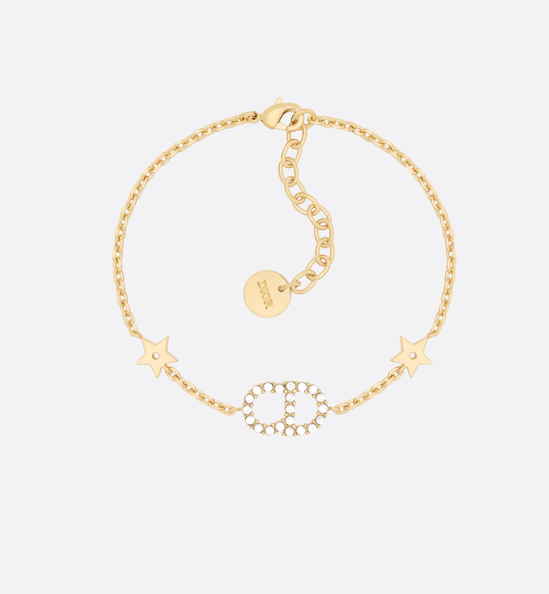 Clair D Lune Bracelet Set Gold Finish Metal And White Crystals