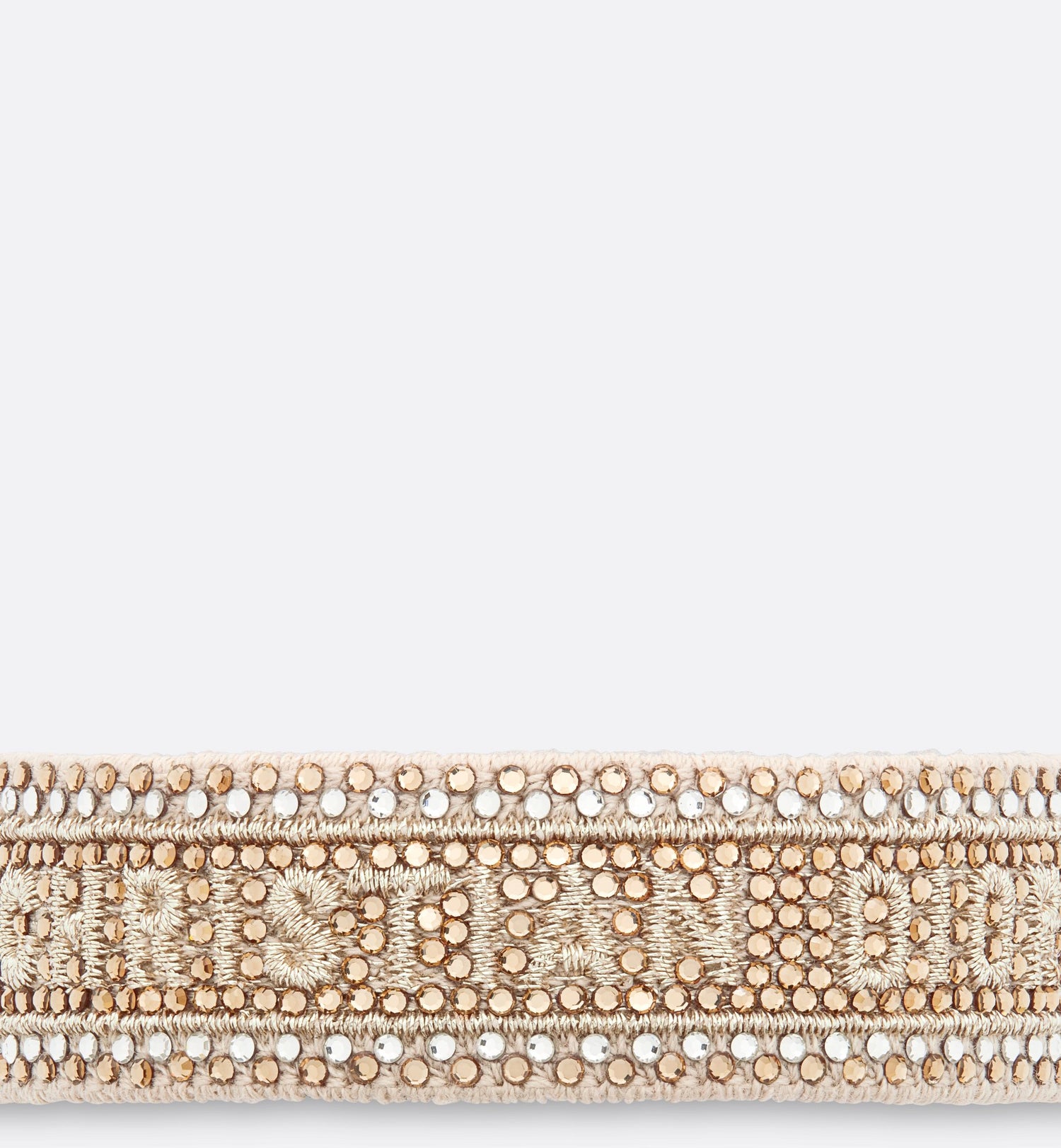 Bracelet Gold Tone Cotton And Crystals