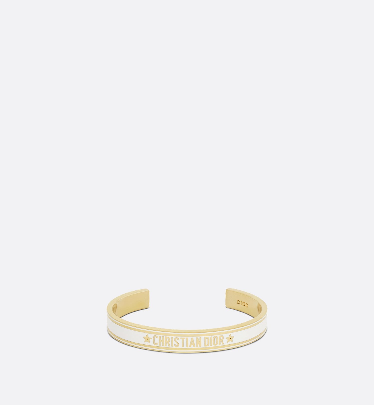 Code Bangle Gold Finish Metal And White Lacquer