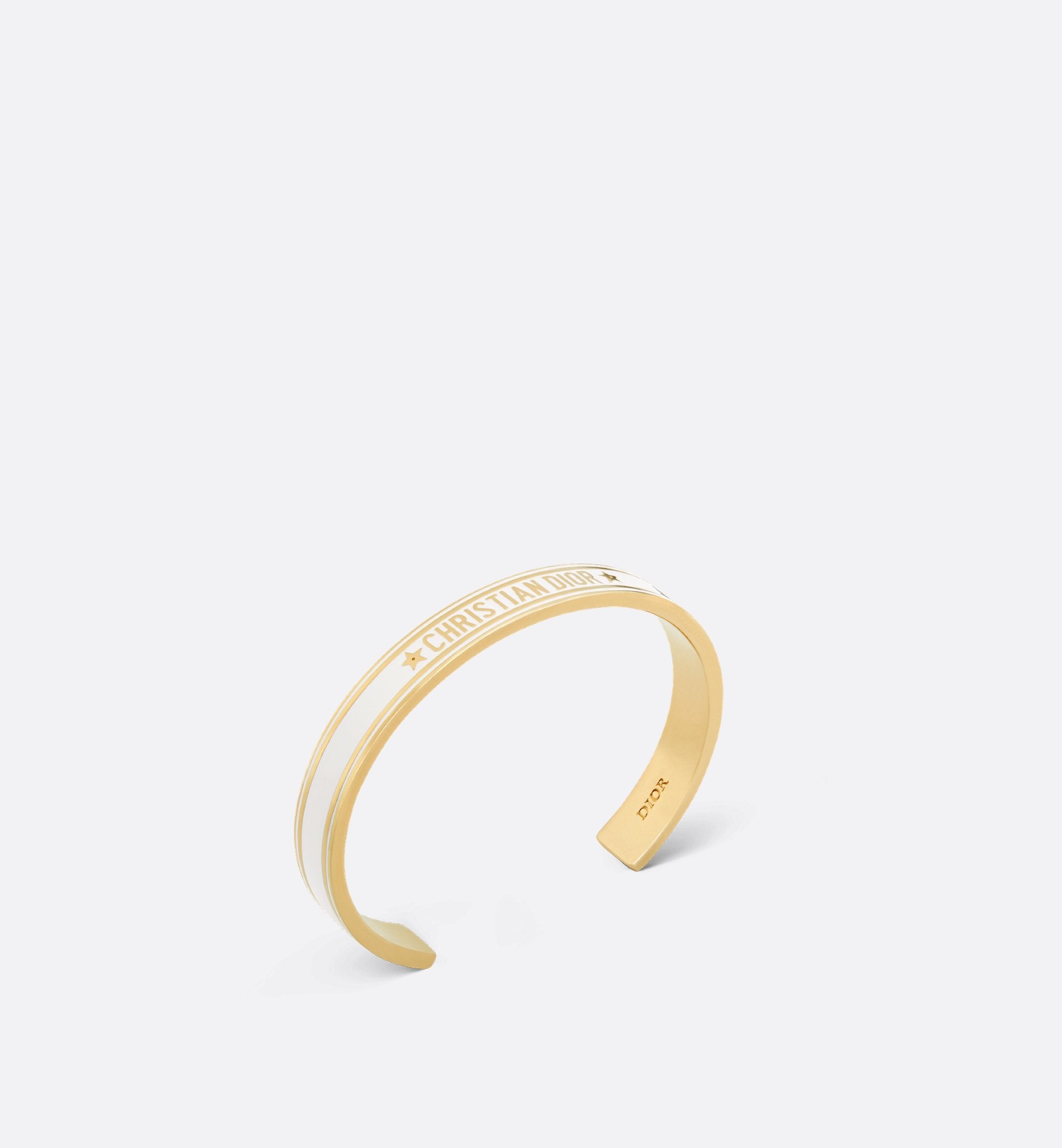 Code Bangle Gold Finish Metal And White Lacquer