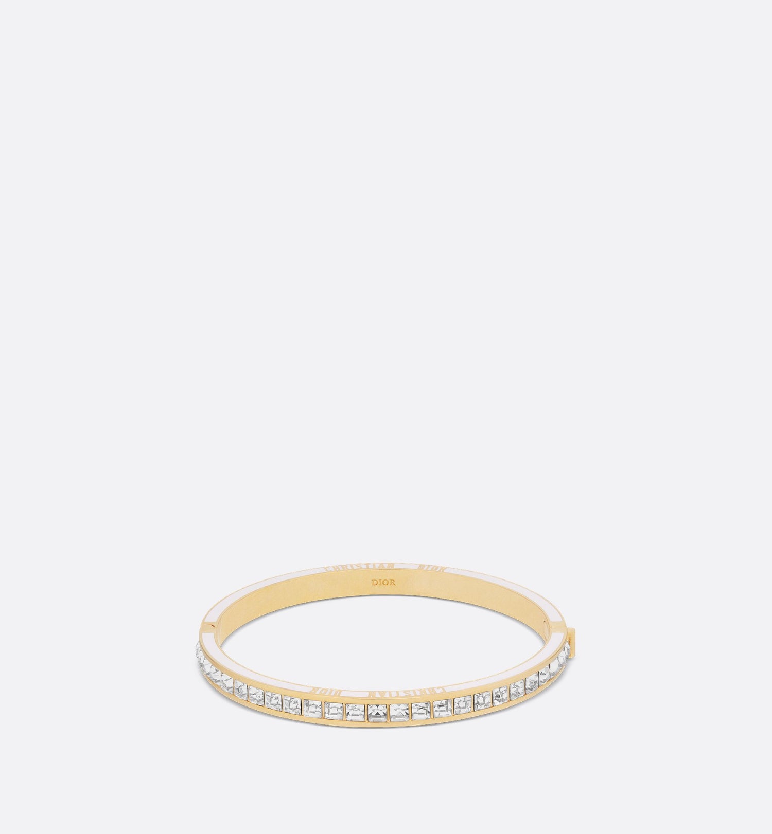 Dior Night Code Bangle Gold Finish Metal White Crystals And White Lacquer