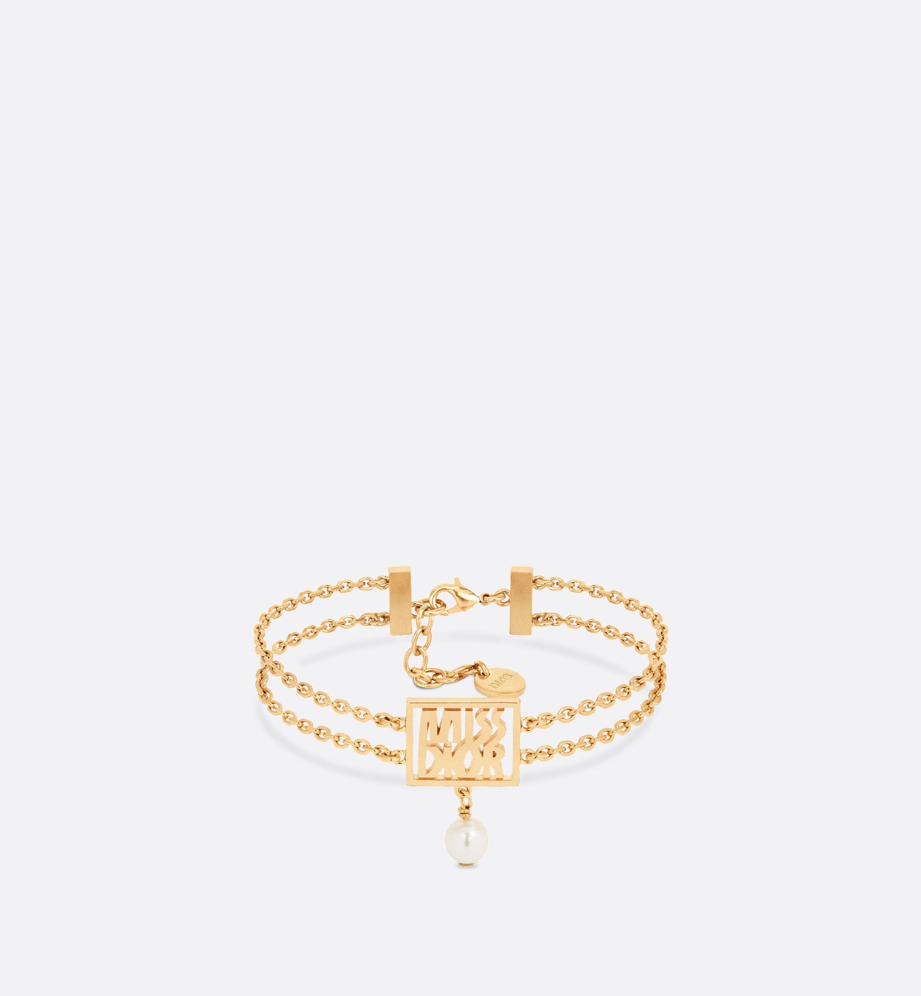 Miss Dior Bracelet Gold Finish Metal And A White Resin Pearl