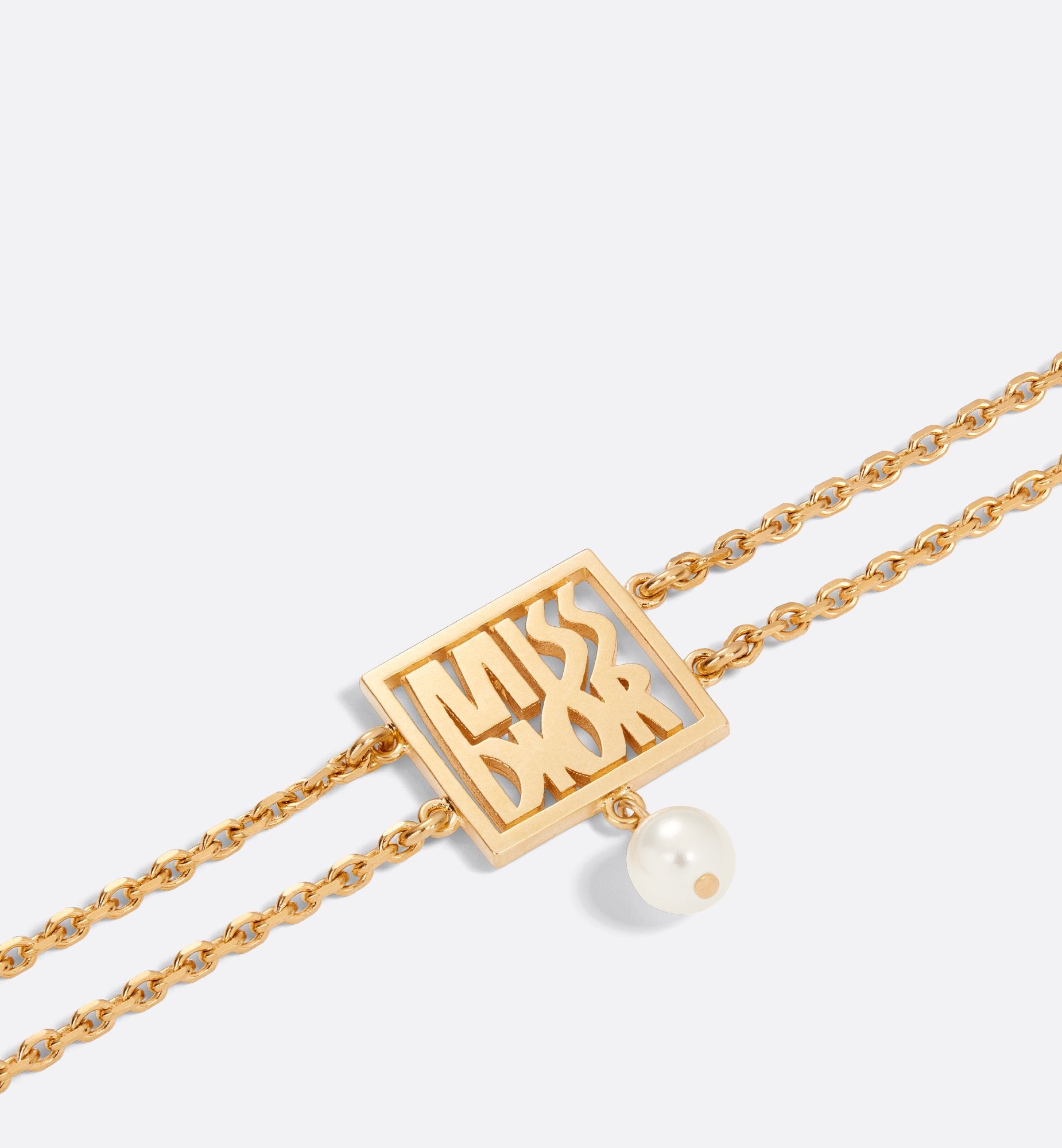 Miss Dior Bracelet Gold Finish Metal And A White Resin Pearl