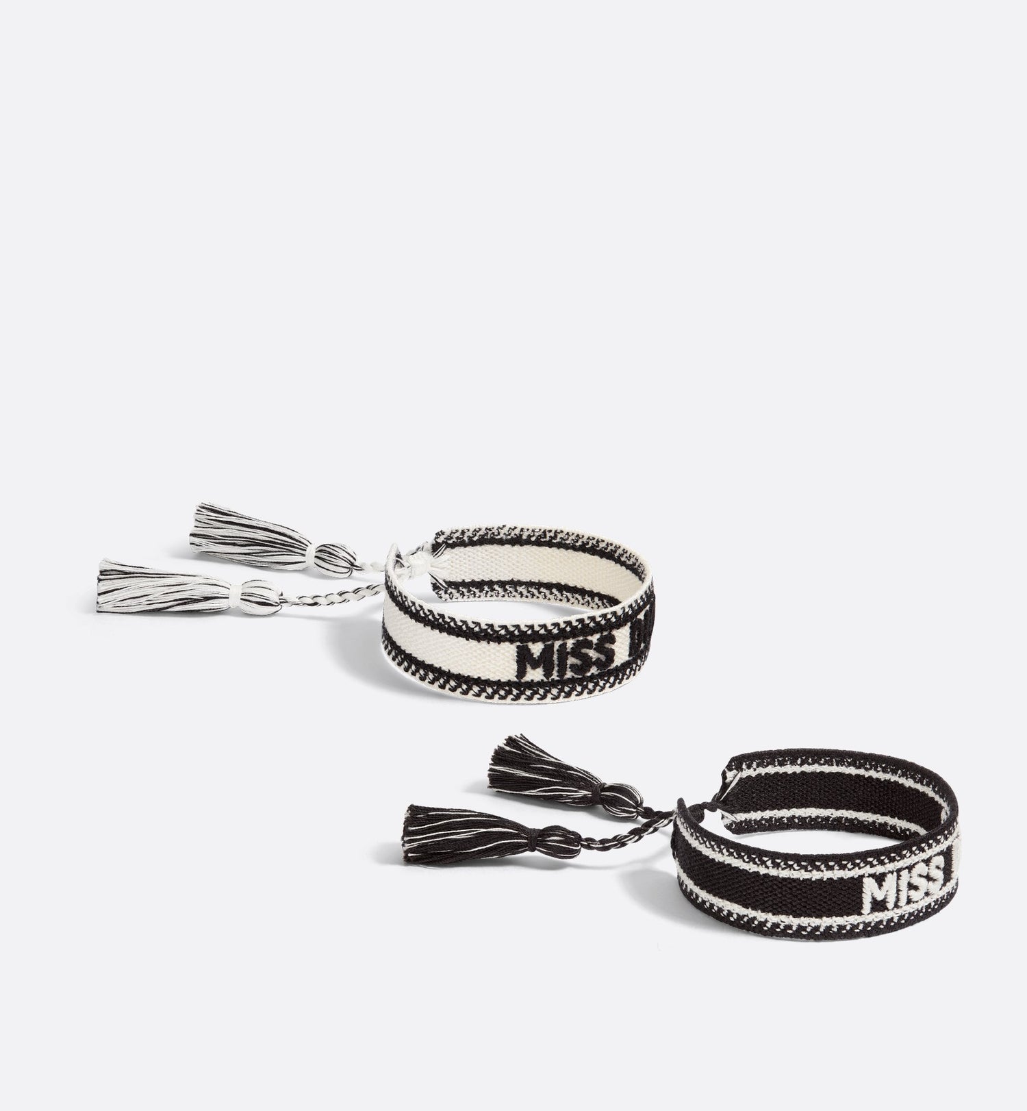 Miss Dior Bracelet Set Black And White Graffiti Cotton