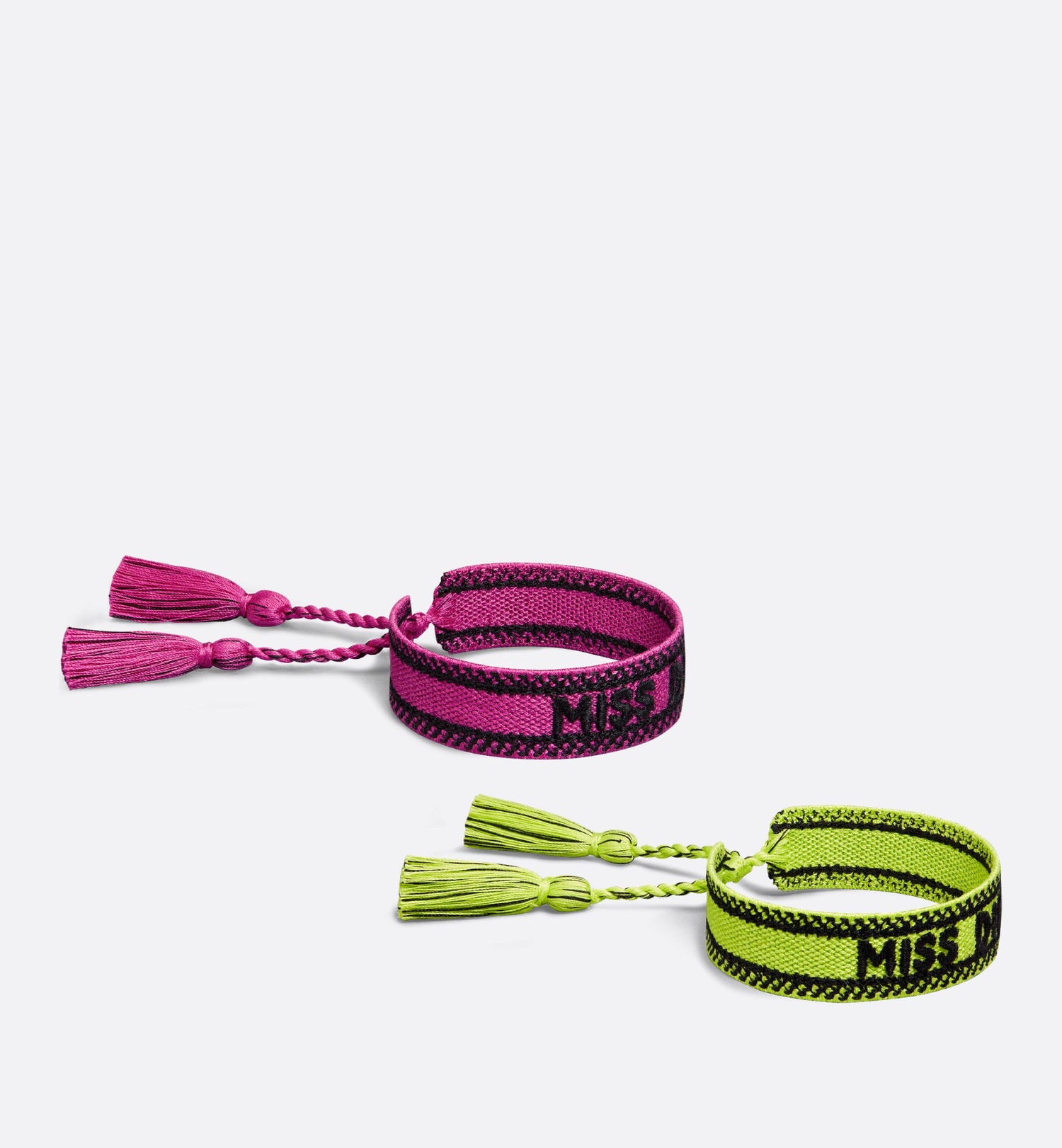 Miss Dior Bracelet Set Lime And Fuchsia Cotton