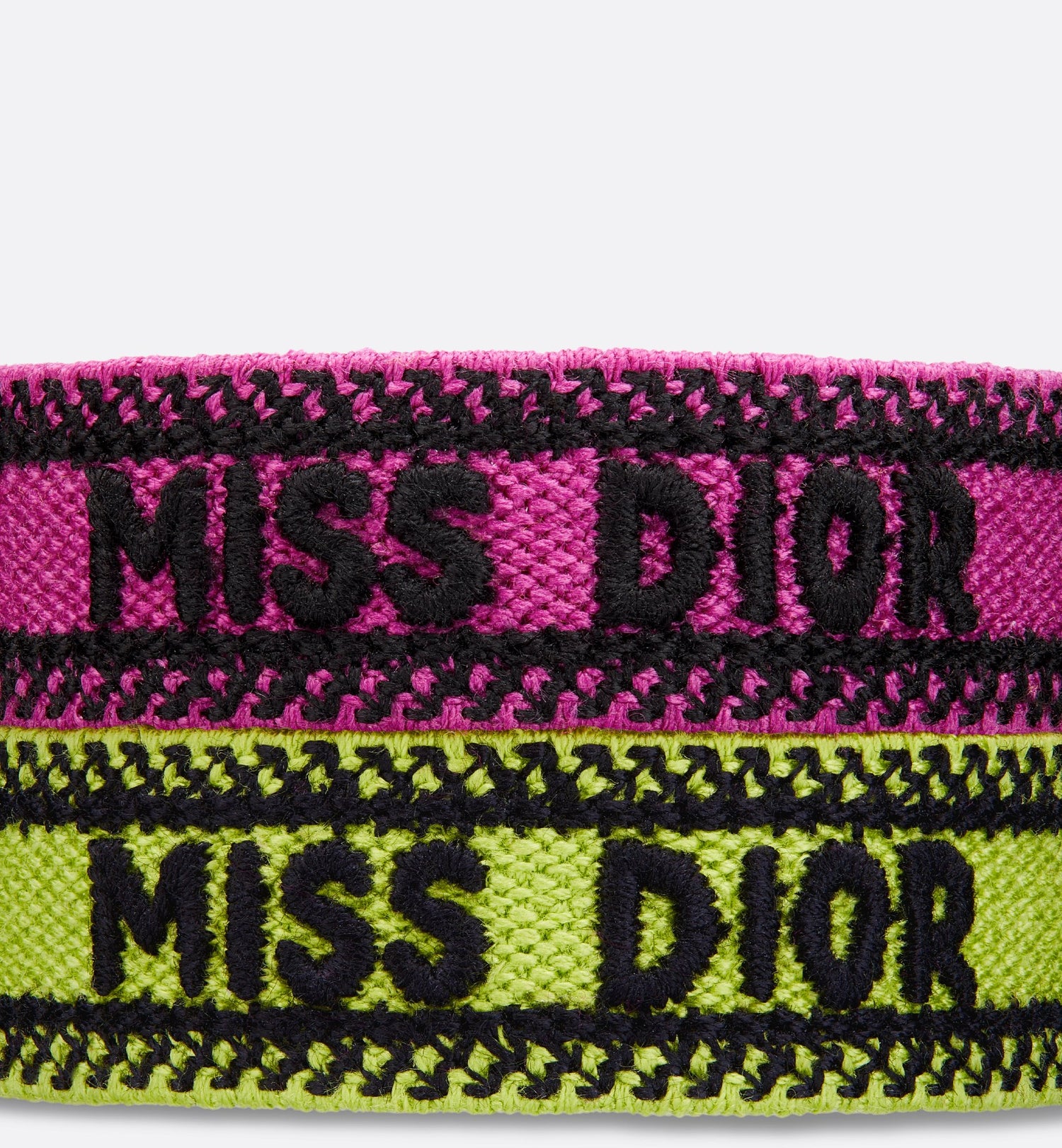 Miss Dior Bracelet Set Lime And Fuchsia Cotton