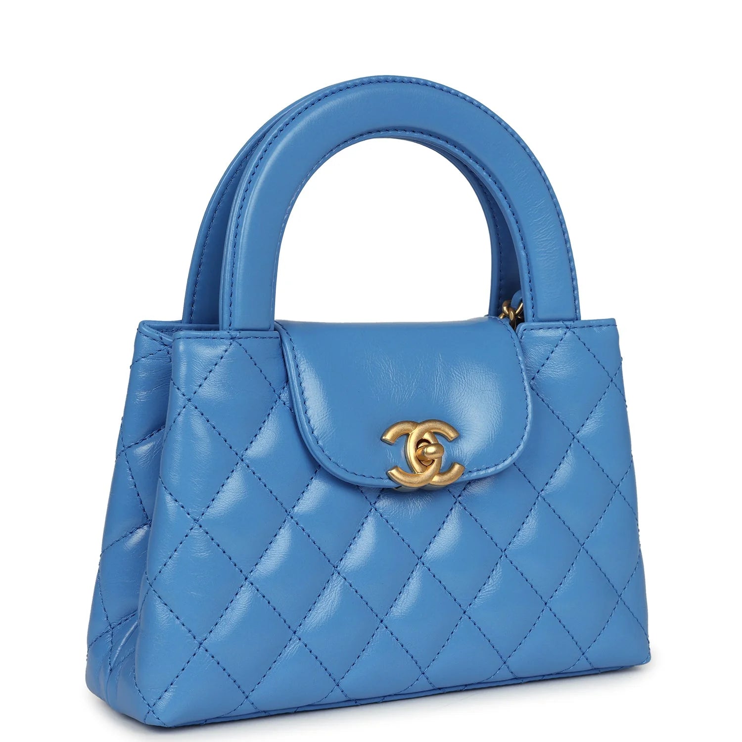 CHANEL SMALL CABAS - BLUE CALFSKIN